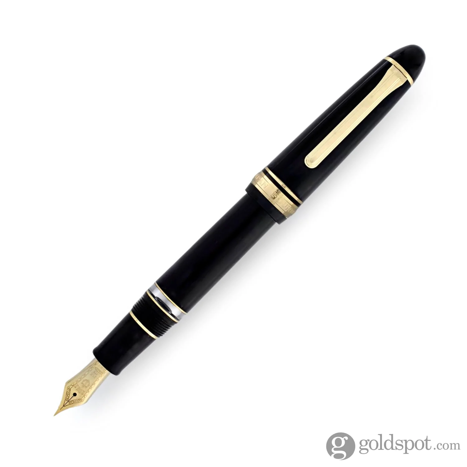 Sailor 1911 Large Realo Fountain Pen in Black with Gold Trim - 21K Gold