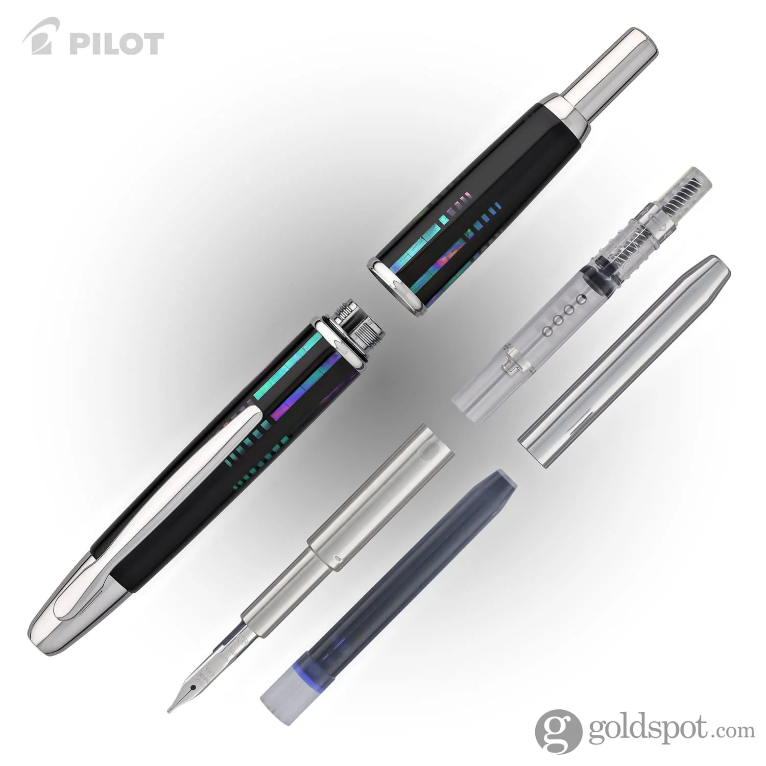5438-pilot-vanishing-point-fountain-pen-in-raden-water-18k-gold-medium-point-6.webp Pilot Vanishing Point Fountain Pen in Raden Water - 18K Gold Medium Point