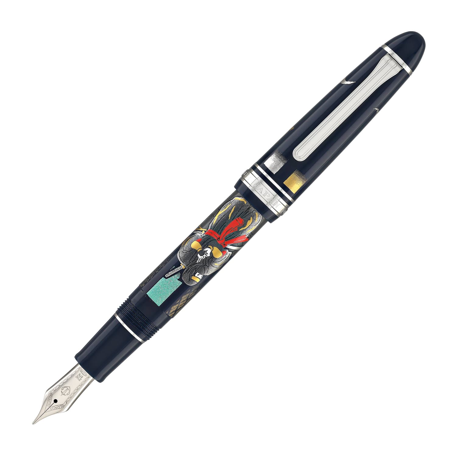 5439-sailor-1911-large-ninja-fountain-pen-in-with-silver-trim-21kt-gold-nib-1.jpg Sailor 1911 Large Ninja Fountain Pen "In" with Silver Trim - 21kt Gold Nib