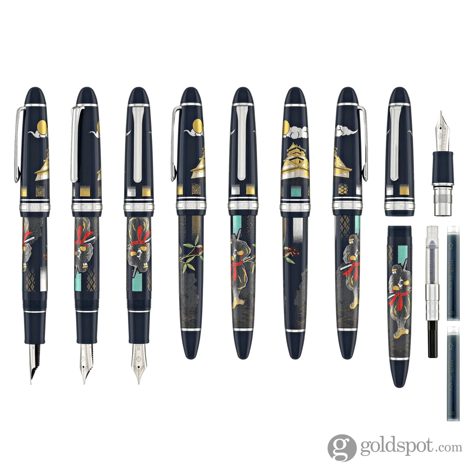5439-sailor-1911-large-ninja-fountain-pen-in-with-silver-trim-21kt-gold-nib-8.webp Sailor 1911 Large Ninja Fountain Pen "In" with Silver Trim - 21kt Gold Nib