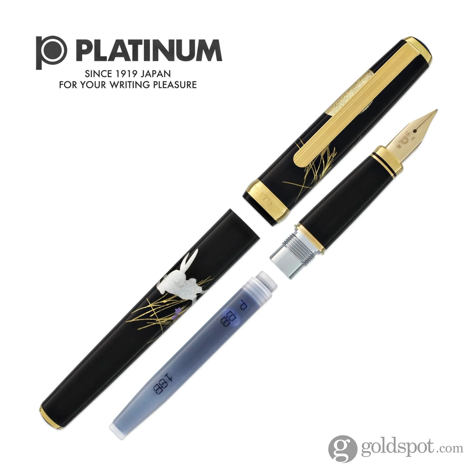 5486-platinum-classic-maki-e-fountain-pen-in-moon-and-rabbit-design-18k-gold-7.webp Platinum Classic Maki-e Fountain Pen in Moon and Rabbit Design - 18K Gold