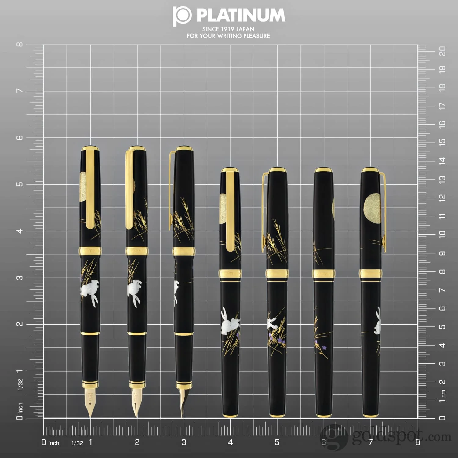 5486-platinum-classic-maki-e-fountain-pen-in-moon-and-rabbit-design-18k-gold-8.webp Platinum Classic Maki-e Fountain Pen in Moon and Rabbit Design - 18K Gold