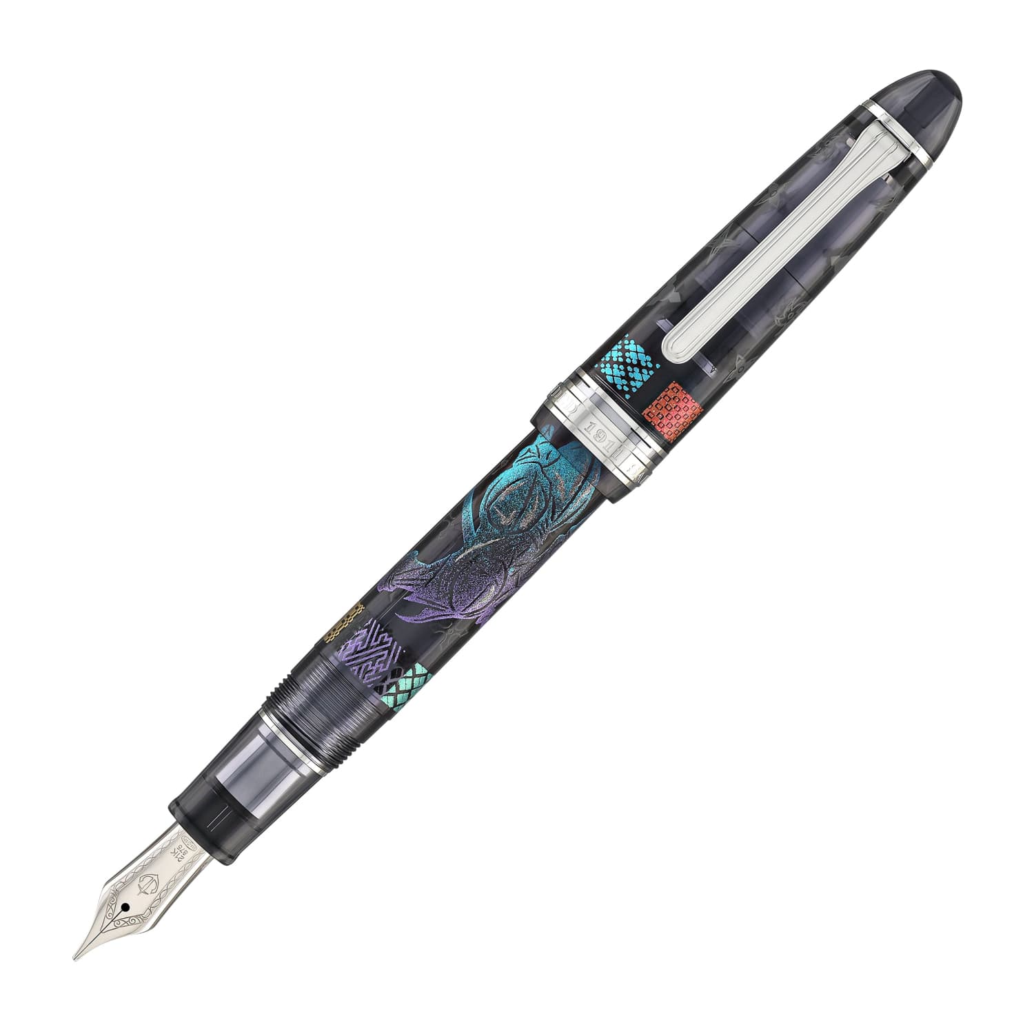 5489-sailor-1911-large-ninja-fountain-pen-in-tsuki-with-silver-trim-21kt-gold-nib-1.jpg Sailor 1911 Large Ninja Fountain Pen in Tsuki with Silver Trim - 21kt Gold Nib