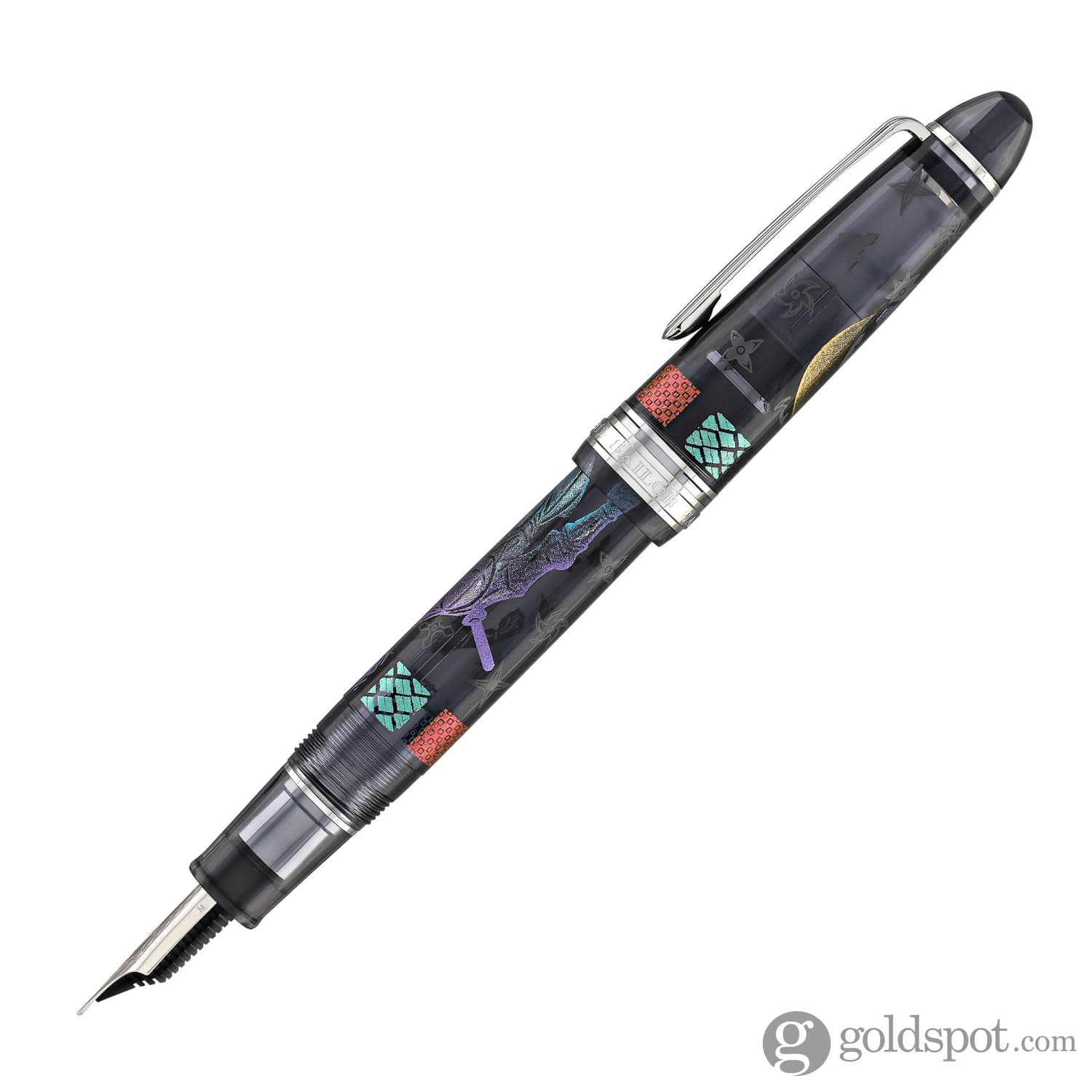 5489-sailor-1911-large-ninja-fountain-pen-in-tsuki-with-silver-trim-21kt-gold-nib-3.jpg Sailor 1911 Large Ninja Fountain Pen in Tsuki with Silver Trim - 21kt Gold Nib