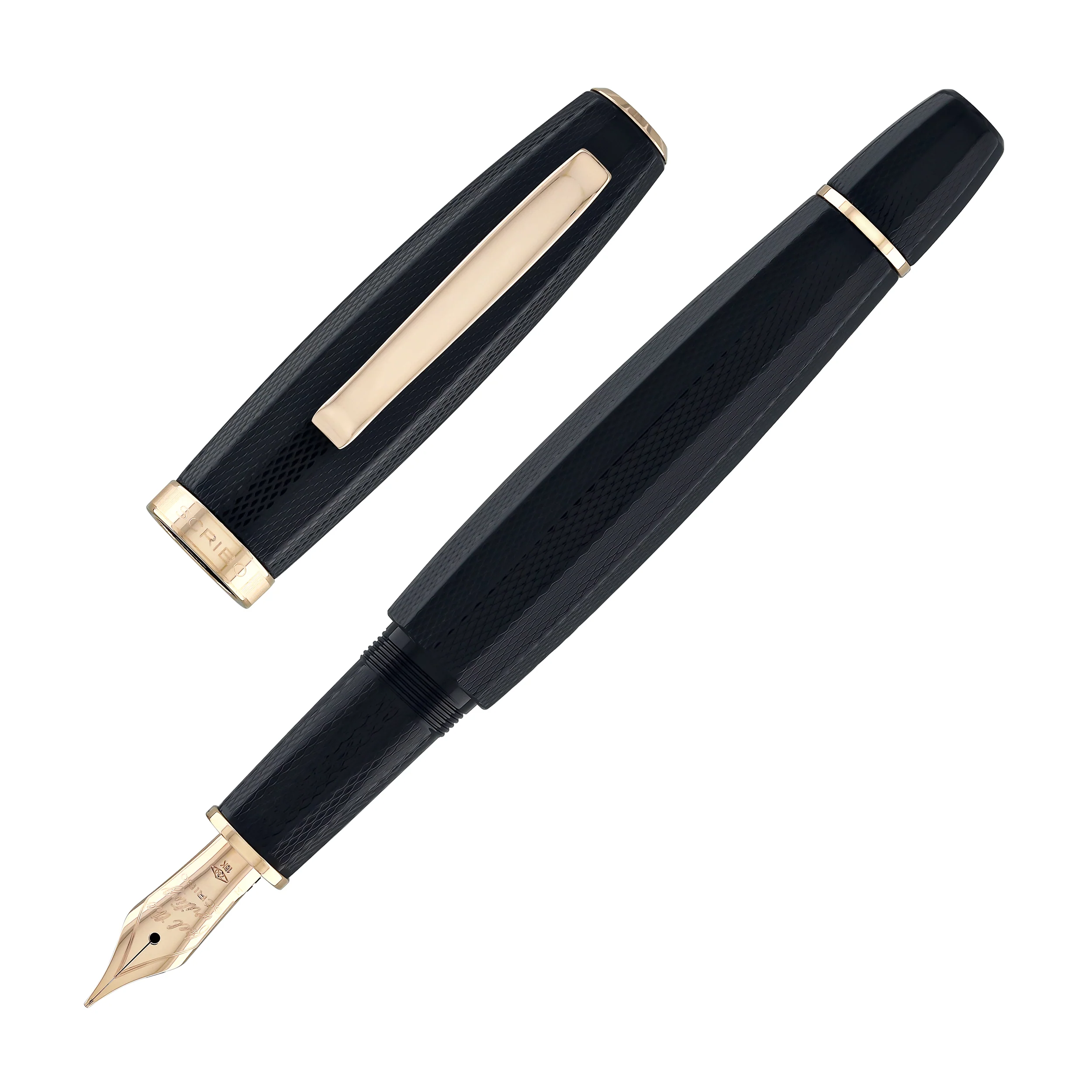 5507-scribo-feel-fountain-pen-in-dandy-notturno-with-rose-gold-trim-1.webp Scribo Feel Fountain Pen in Dandy Notturno with Rose Gold Trim