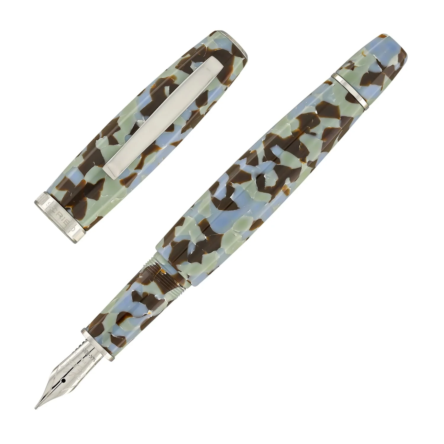 5539-scribo-feel-fountain-pen-in-graniglia-with-platinum-trim-1.webp Scribo Feel Fountain Pen in Graniglia with Platinum Trim