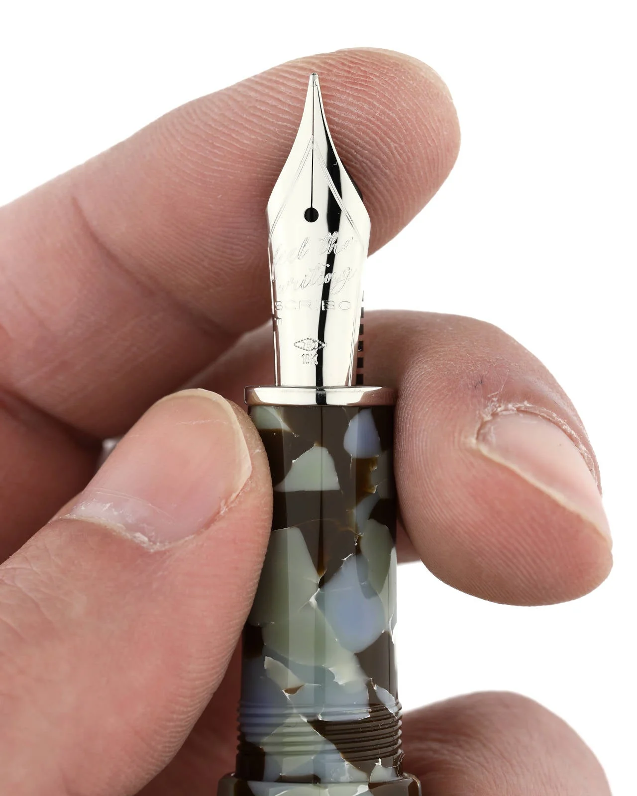 Scribo Feel Fountain Pen in Graniglia with Platinum Trim