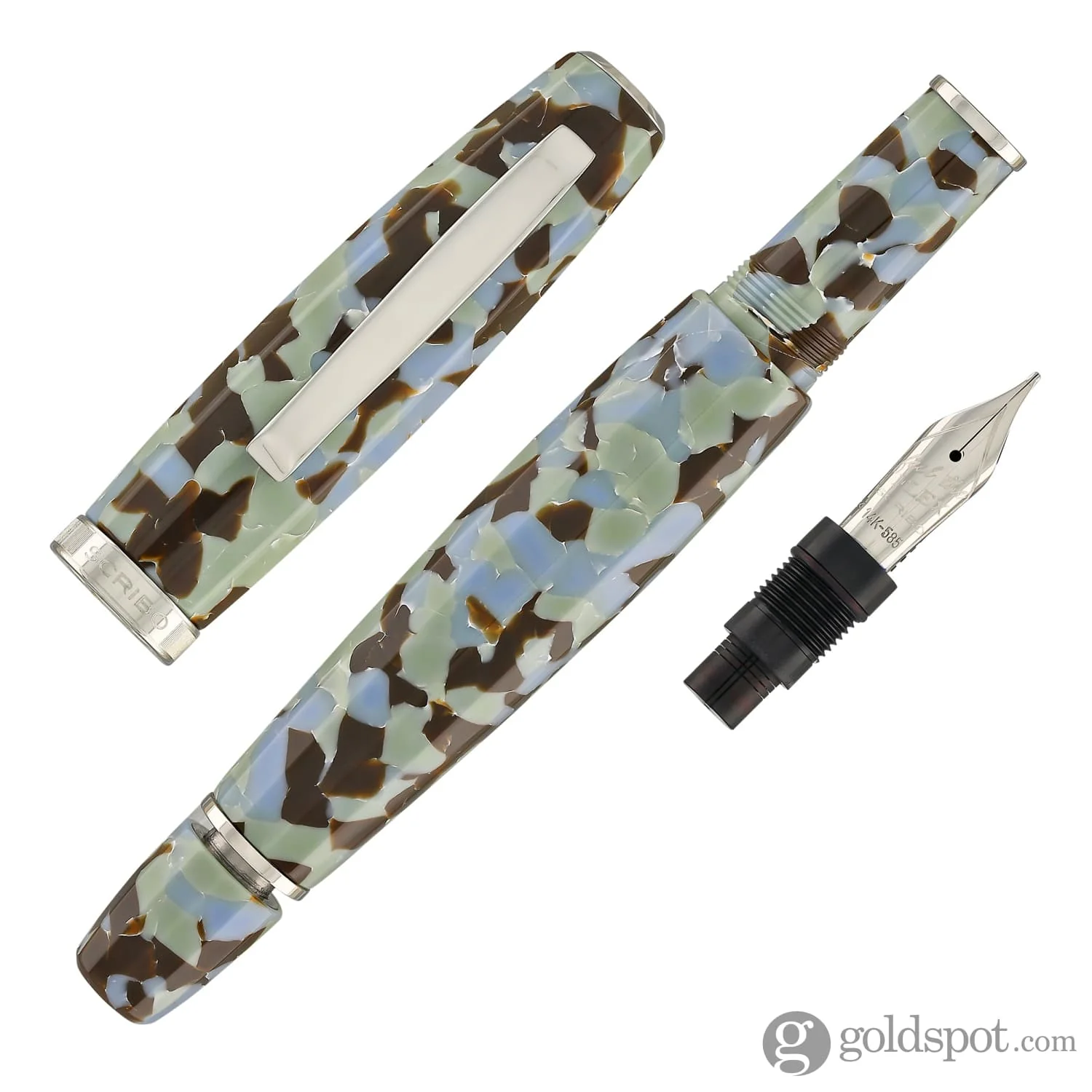 Scribo Feel Fountain Pen in Graniglia with Platinum Trim