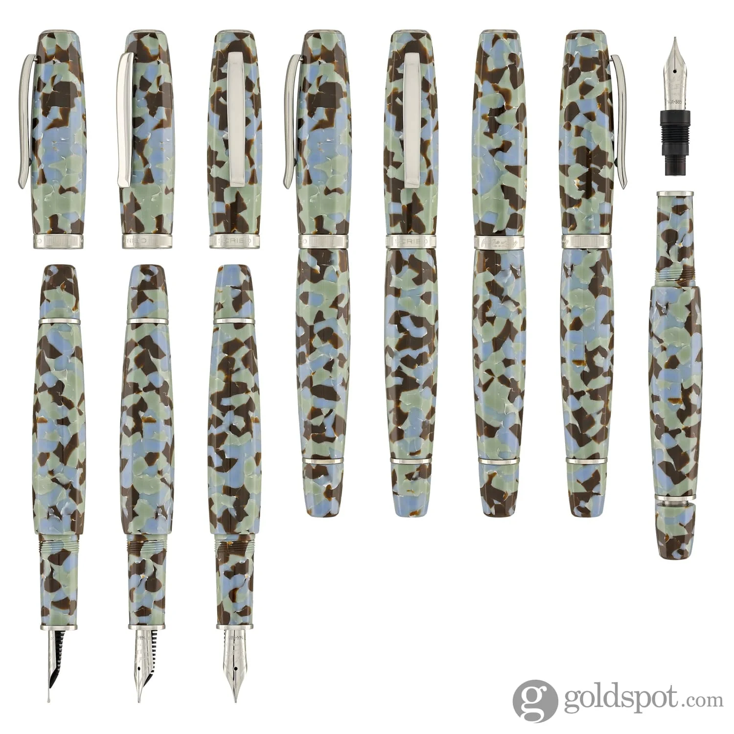 Scribo Feel Fountain Pen in Graniglia with Platinum Trim