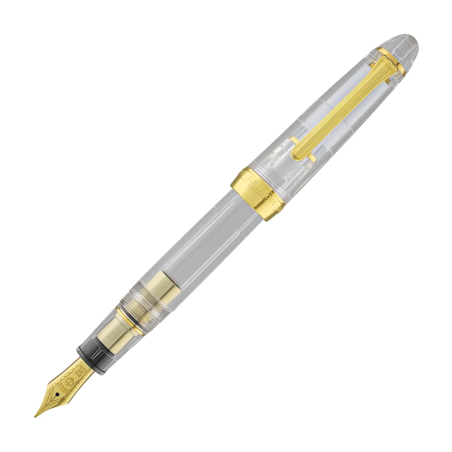 5552-sailor-1911-large-fountain-pen-in-transparent-with-gold-trim-21k-gold-1.webp Sailor 1911 Large Fountain Pen in Transparent with Gold Trim - 21K Gold