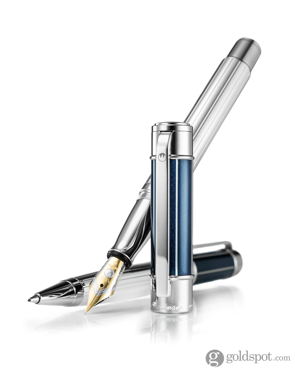 5587-waldmann-commander-23-fountain-pen-in-sterling-silver-and-blue-lacquer-18kt-gold-nib-11.webp Waldmann Commander 23 Fountain Pen in Sterling Silver and Blue Lacquer, 18kt Gold Nib