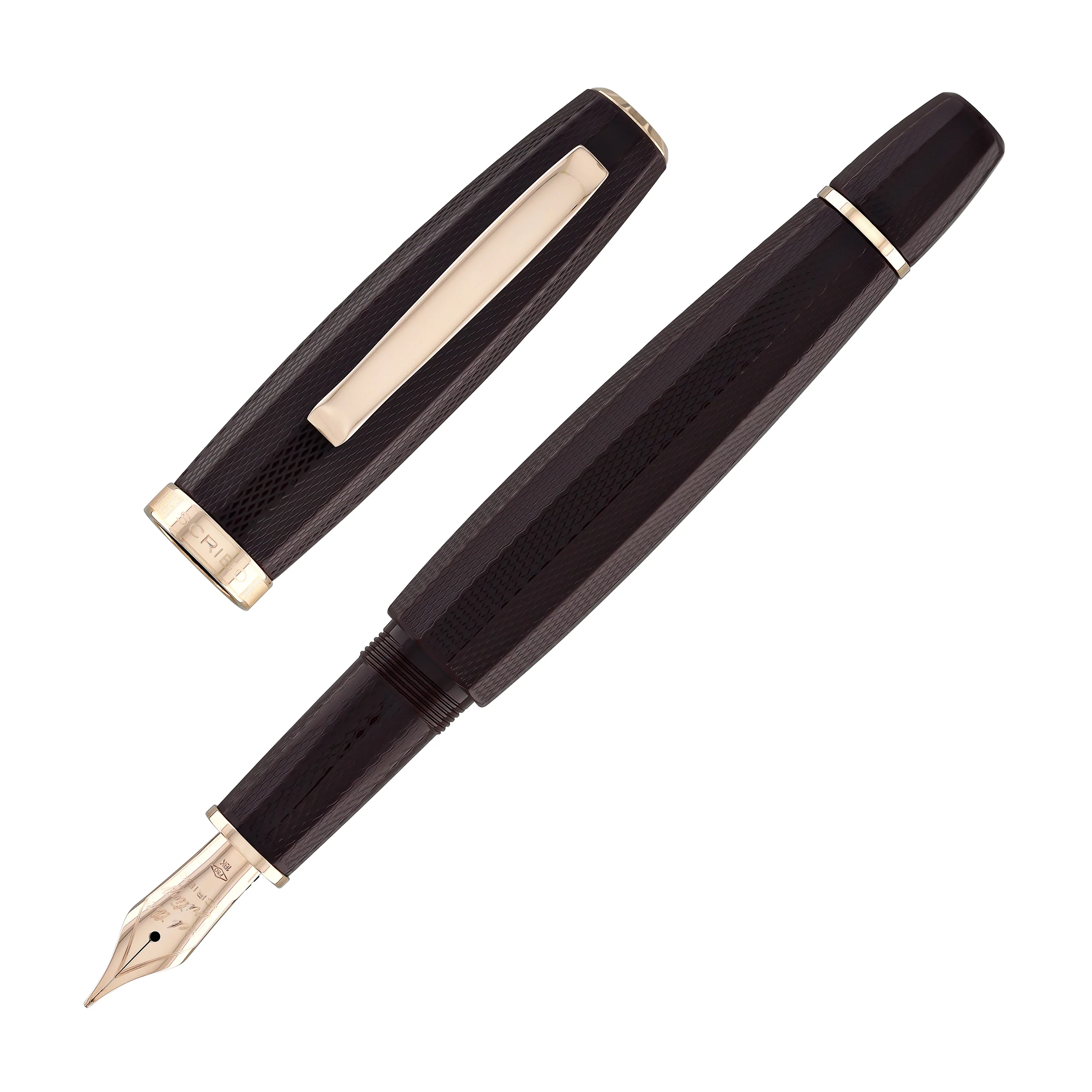 5621-scribo-feel-fountain-pen-in-dandy-velvet-with-rose-gold-trim-1.webp Scribo Feel Fountain Pen in Dandy Velvet with Rose Gold Trim