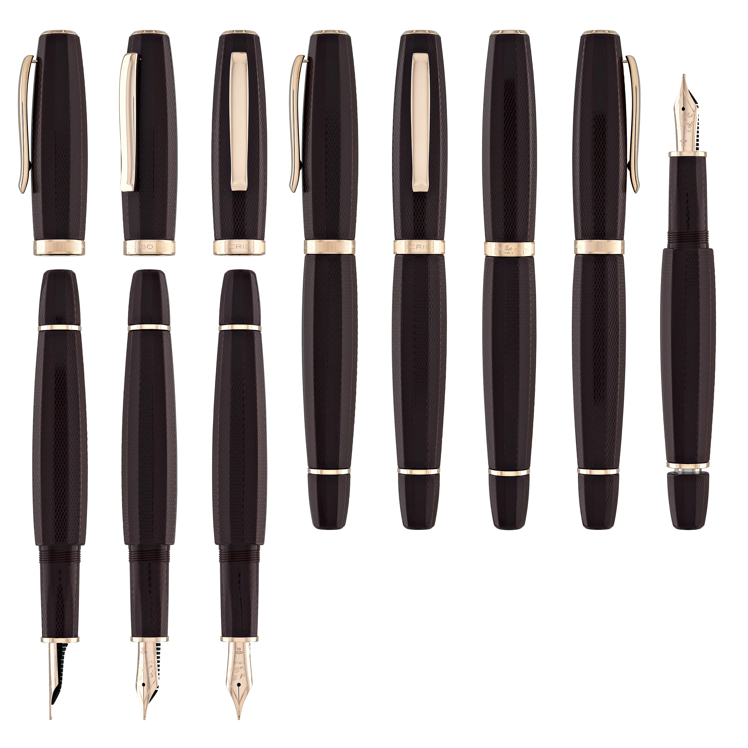 Scribo Feel Fountain Pen in Dandy Velvet with Rose Gold Trim
