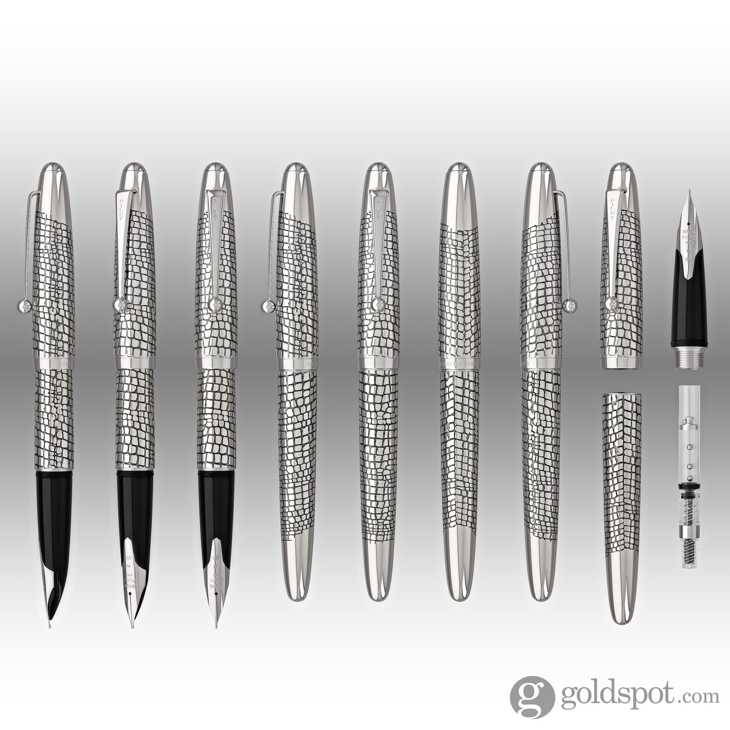 5643-pilot-namiki-sterling-collection-fountain-pen-in-silvern-ishidatami-18k-gold-8.jpg Pilot Namiki Sterling Collection Fountain Pen in Silvern Ishidatami - 18K Gold
