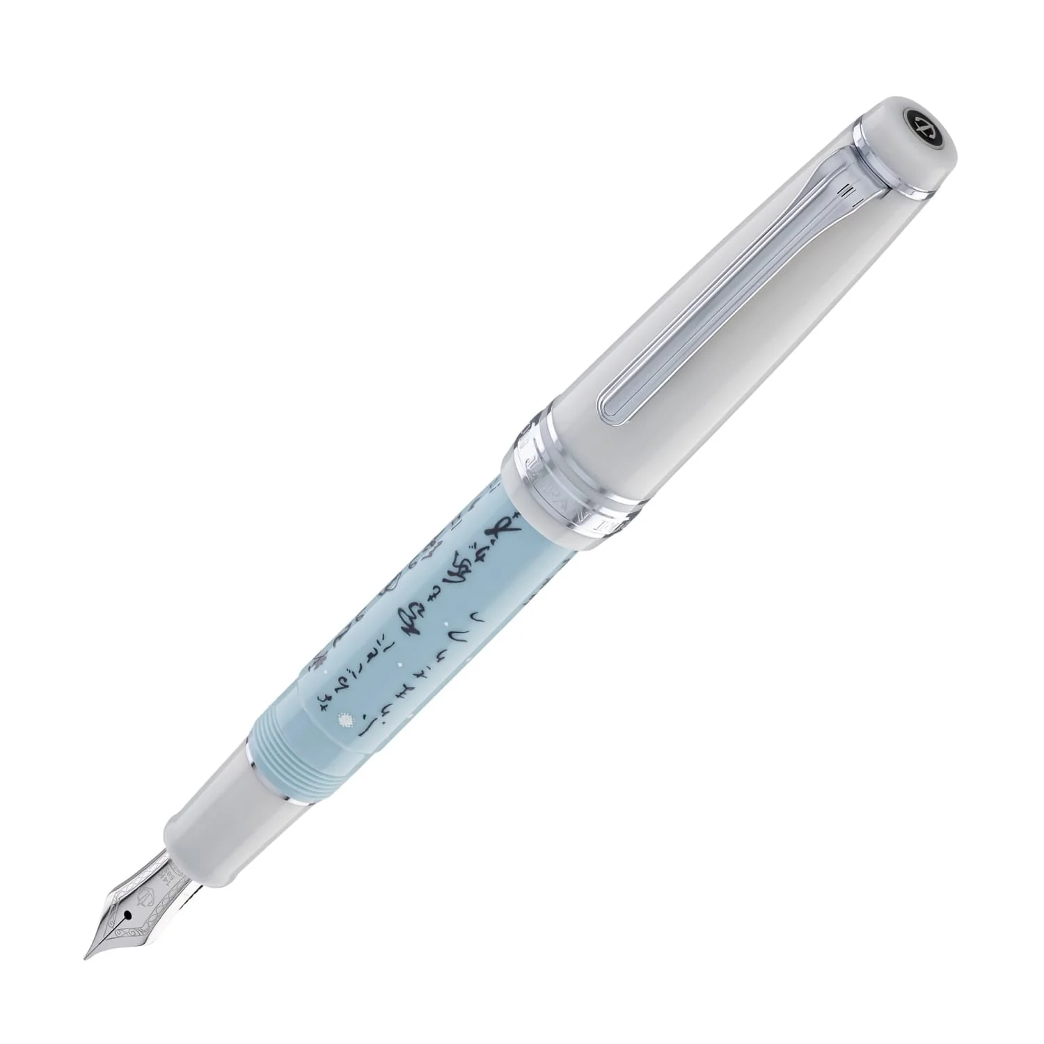 5676-sailor-professional-gear-slim-seasonal-waka-poetry-fountain-pen-in-winter-14k-gold-with-rhodium-plating-1.webp Sailor Professional Gear Slim Seasonal Waka Poetry Fountain Pen in Winter - 14K Gold with Rhodium Plating