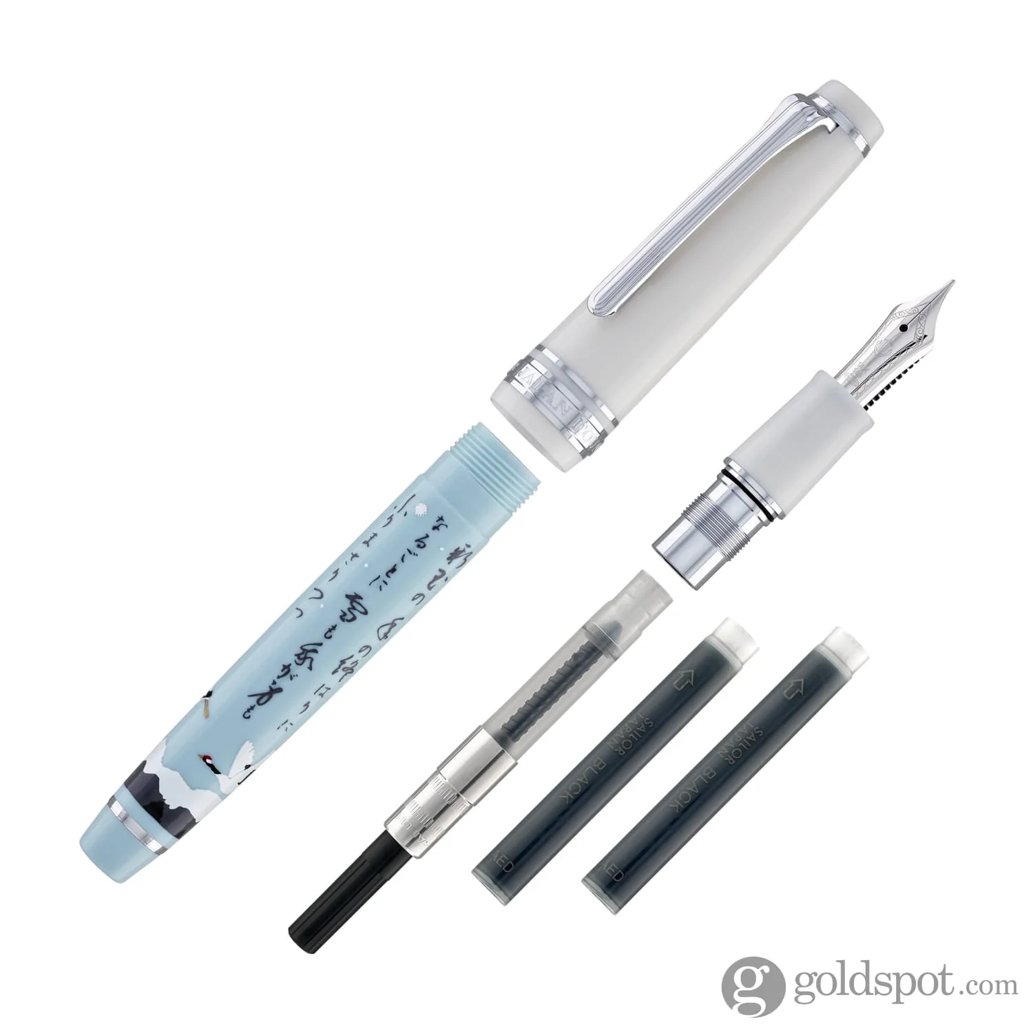 5676-sailor-professional-gear-slim-seasonal-waka-poetry-fountain-pen-in-winter-14k-gold-with-rhodium-plating-8.webp Sailor Professional Gear Slim Seasonal Waka Poetry Fountain Pen in Winter - 14K Gold with Rhodium Plating