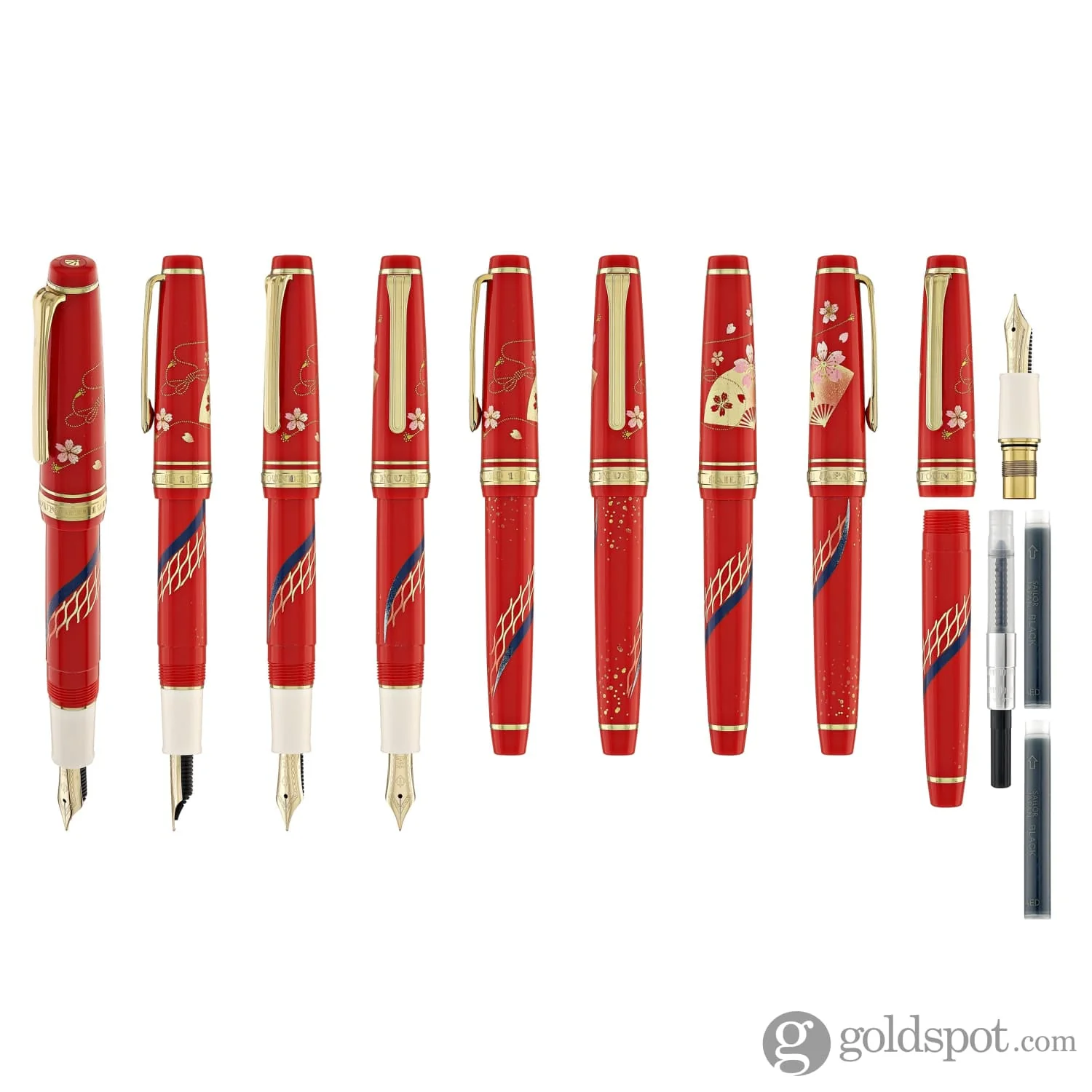 5734-sailor-professional-gear-slim-kimono-fountain-pen-in-prosperity-with-gold-ip-14k-gold-10.webp Sailor Professional Gear Slim 'Kimono' Fountain Pen in Prosperity with Gold IP - 14K Gold