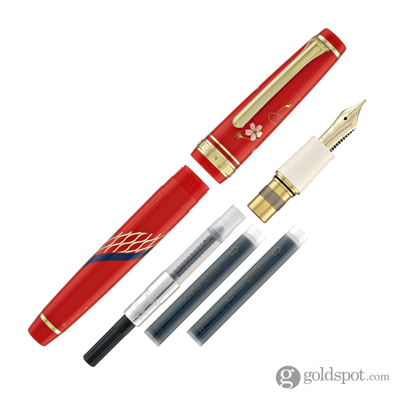 5734-sailor-professional-gear-slim-kimono-fountain-pen-in-prosperity-with-gold-ip-14k-gold-9.webp Sailor Professional Gear Slim 'Kimono' Fountain Pen in Prosperity with Gold IP - 14K Gold