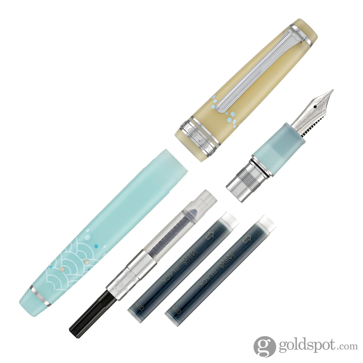 5752-sailor-professional-gear-slim-princess-raden-fountain-pen-in-princess-koto-with-silver-trim-14k-gold-7.webp Sailor Professional Gear Slim 'Princess Raden' Fountain Pen in Princess Koto with Silver Trim - 14K Gold