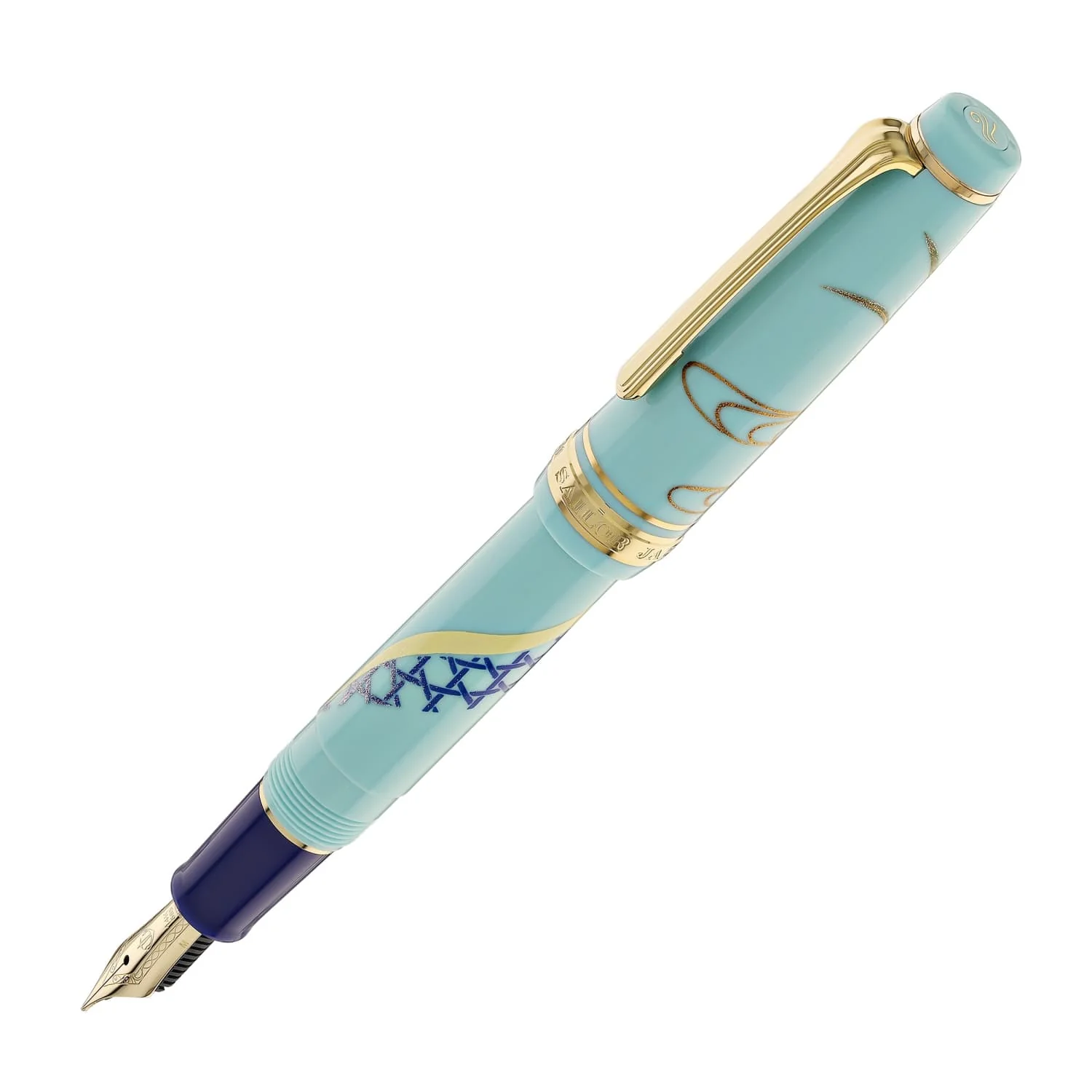 5787-sailor-professional-gear-slim-kimono-fountain-pen-in-protective-charm-with-gold-ip-14k-gold-1.webp Sailor Professional Gear Slim 'Kimono' Fountain Pen in Protective Charm with Gold IP - 14K Gold
