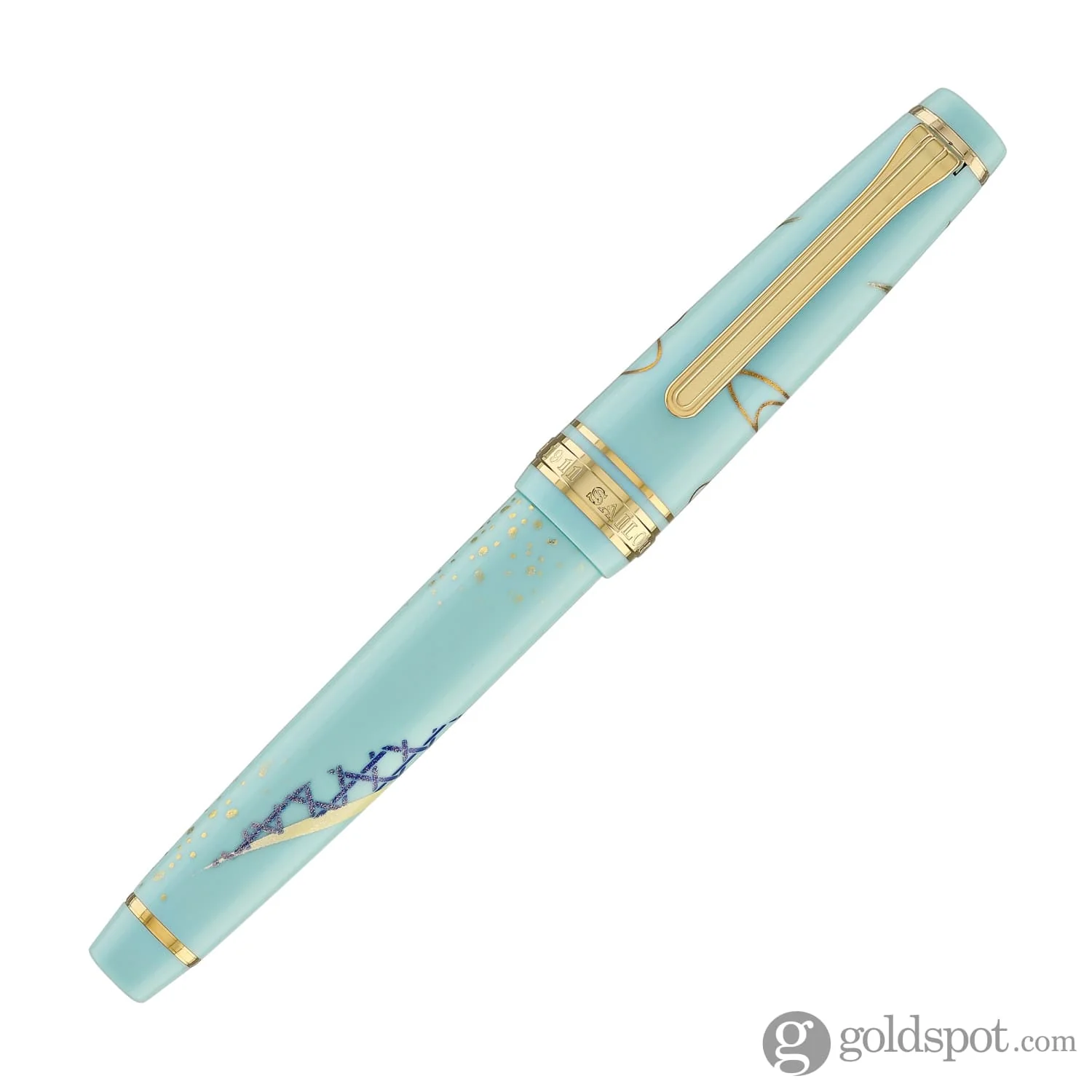 5787-sailor-professional-gear-slim-kimono-fountain-pen-in-protective-charm-with-gold-ip-14k-gold-4.webp Sailor Professional Gear Slim 'Kimono' Fountain Pen in Protective Charm with Gold IP - 14K Gold