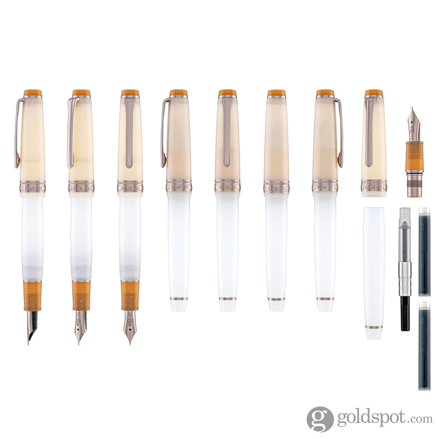5795-sailor-professional-gear-slim-dried-flower-fountain-pen-in-mimosa-14k-gold-8.webp Sailor Professional Gear Slim Dried Flower Fountain Pen in Mimosa - 14k Gold
