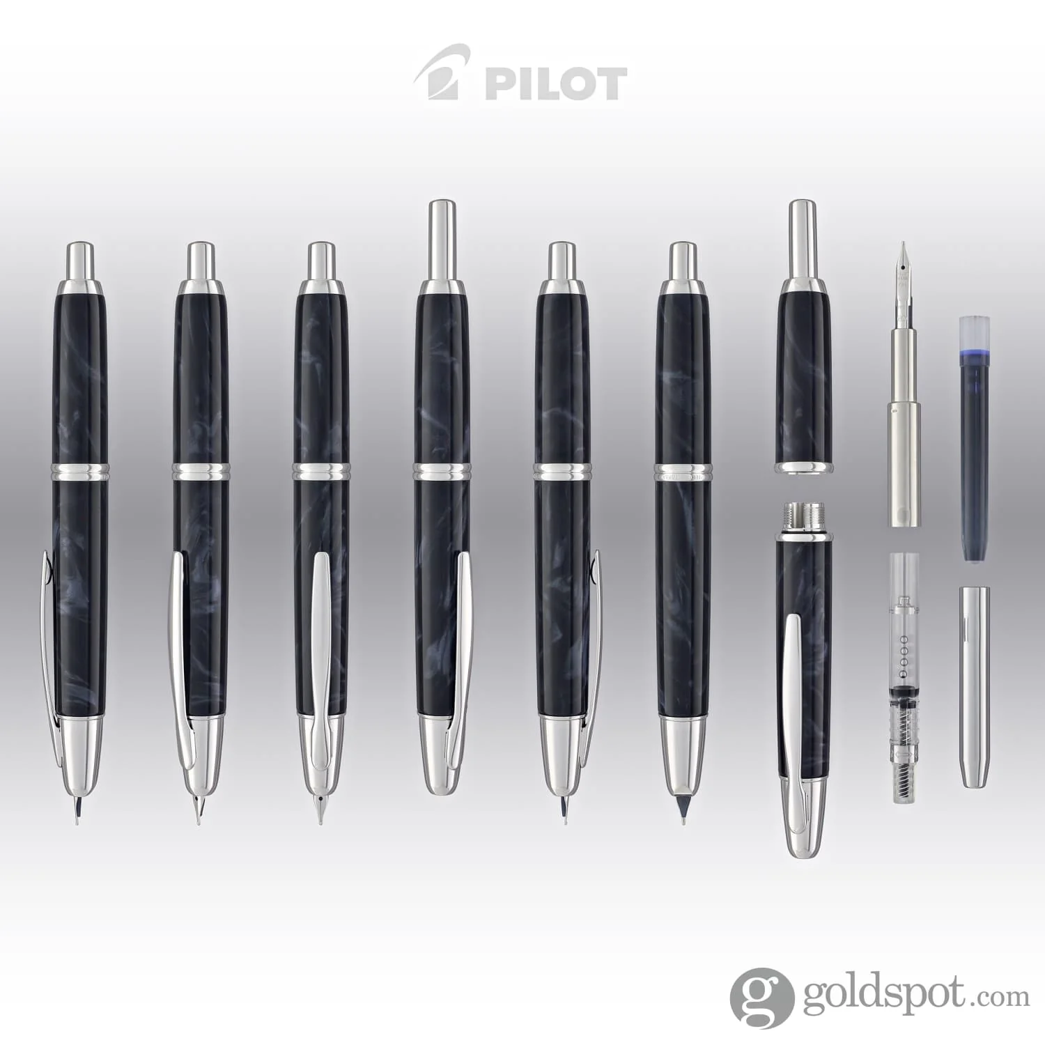 5914-pilot-vanishing-point-se-fountain-pen-in-marble-black-8.webp Pilot Vanishing Point SE Fountain Pen in Marble Black