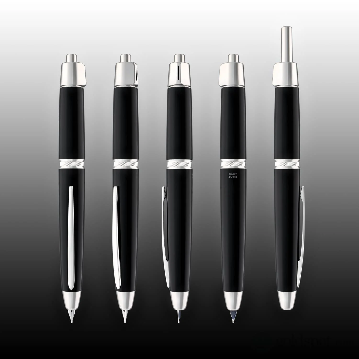 Pilot Vanishing Point LS Fountain Pen in Black with Rhodium Silver Trim