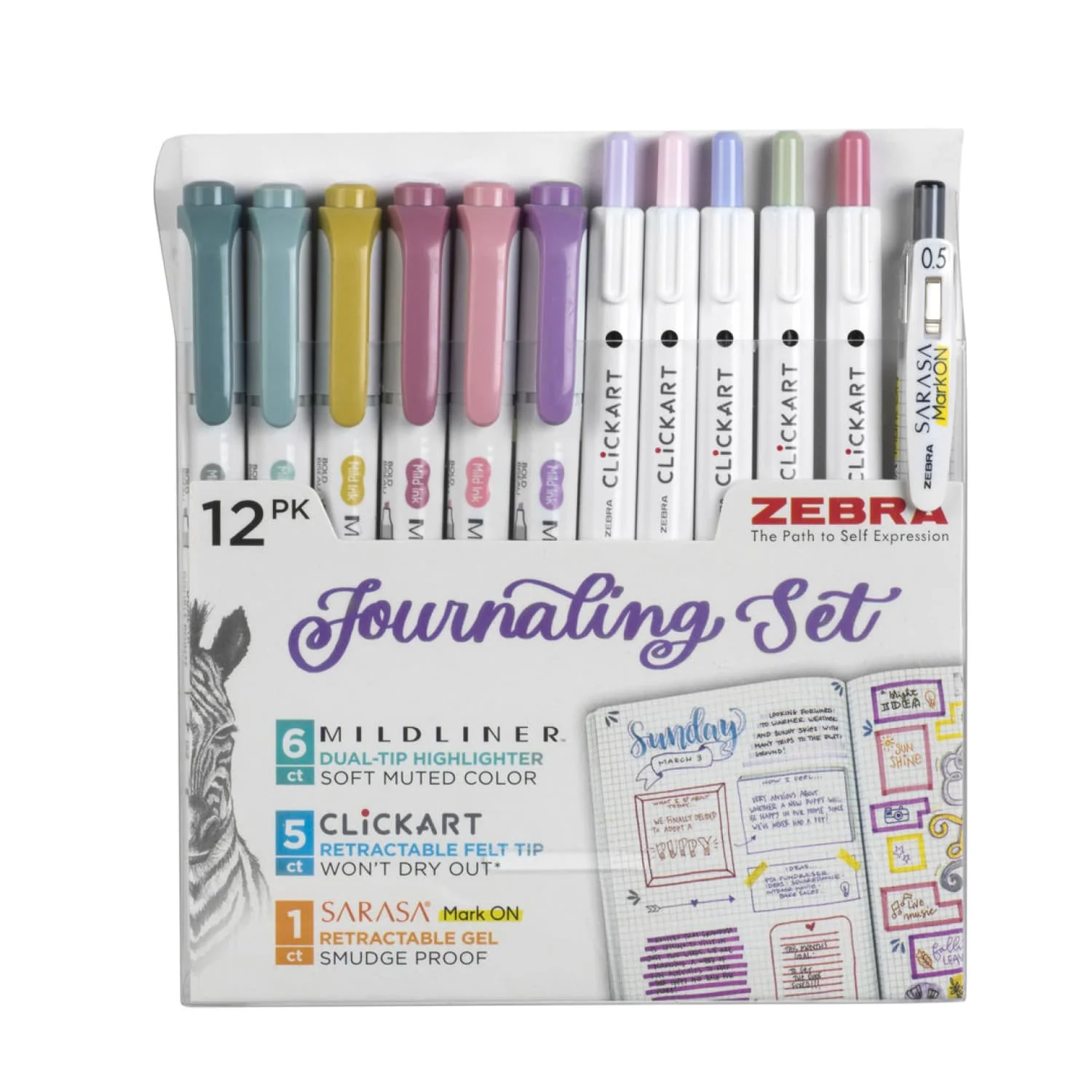 593-zebra-journaling-set-in-assorted-colors-pack-of-12-1.webp Zebra Journaling Set in Assorted Colors - Pack of 12