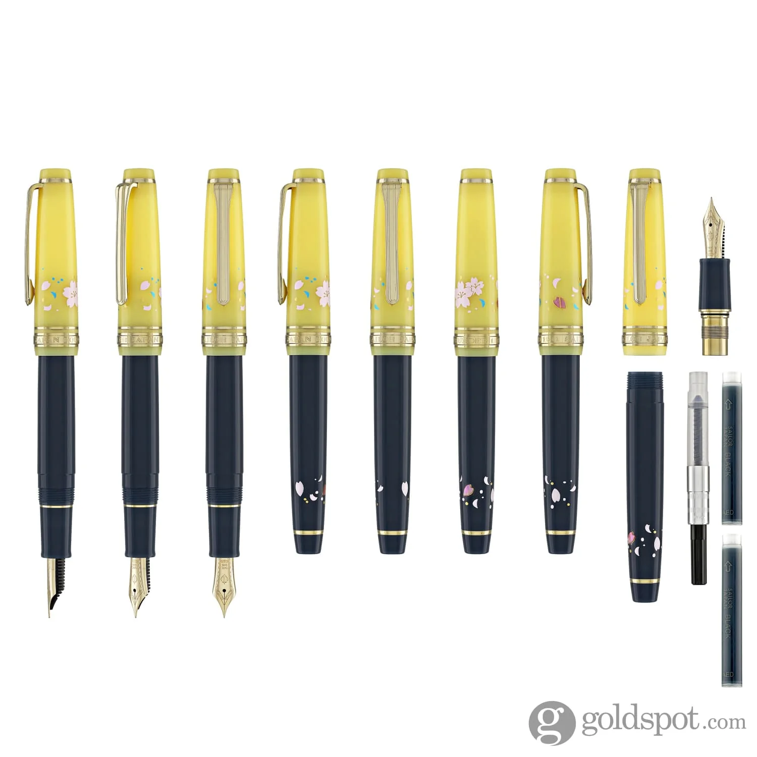 5943-sailor-professional-gear-slim-princess-raden-fountain-pen-in-princess-ochikubo-with-gold-ip-14k-gold-8.webp Sailor Professional Gear Slim 'Princess Raden' Fountain Pen in Princess Ochikubo with Gold IP - 14K Gold