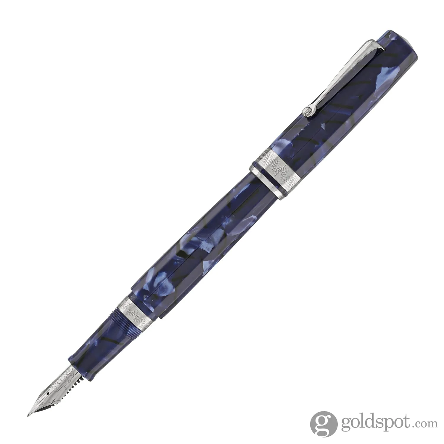 Omas Paragon Fountain Pen in Blue Royale with Silver Trim