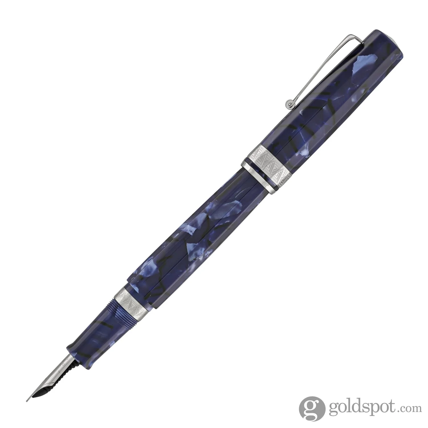 Omas Paragon Fountain Pen in Blue Royale with Silver Trim