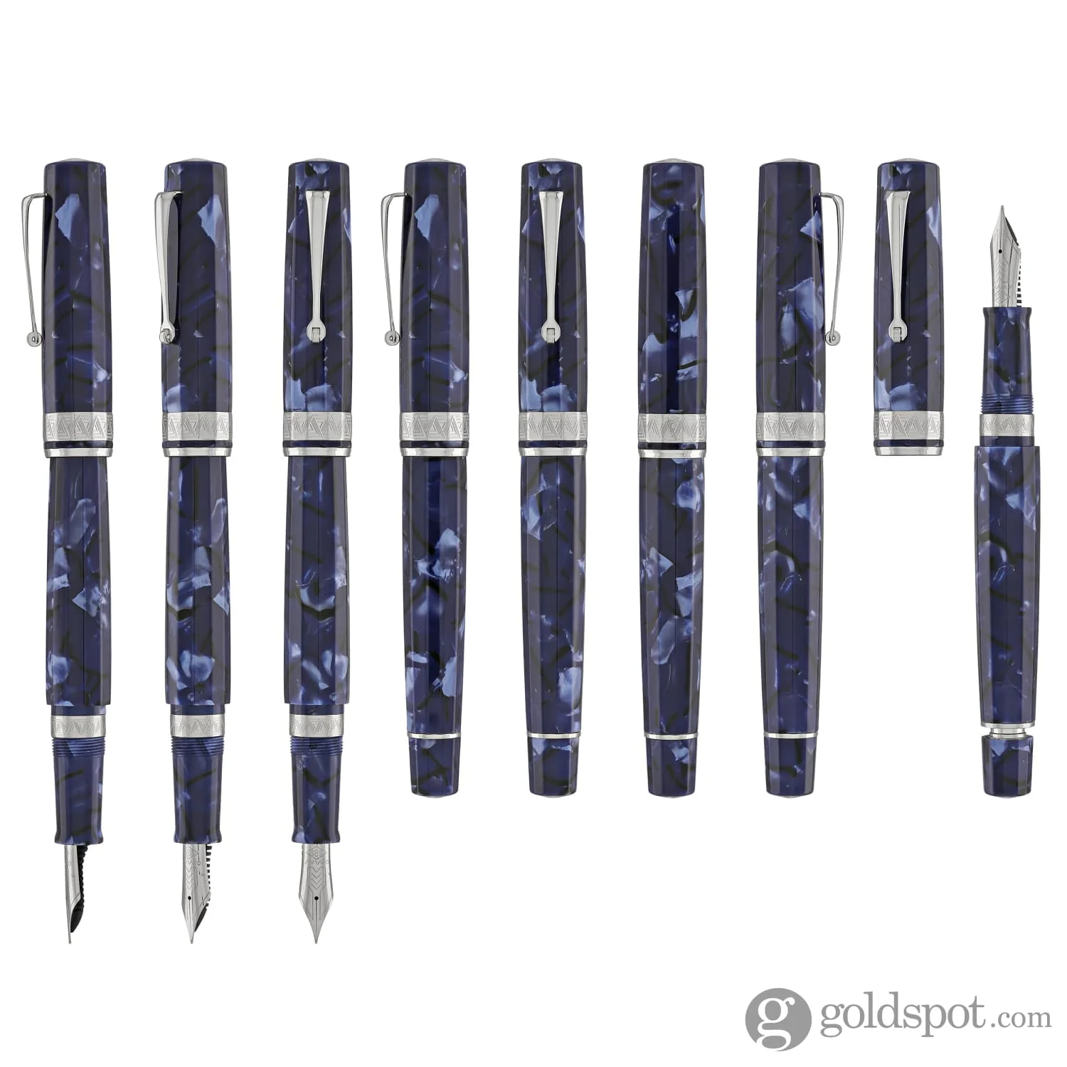 Omas Paragon Fountain Pen in Blue Royale with Silver Trim