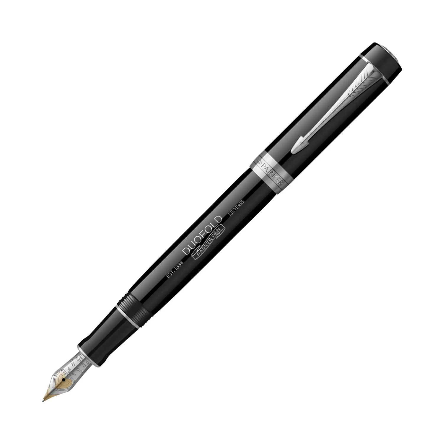 5951-parker-duofold-135th-anniversary-centennial-fountain-pen-in-black-with-chrome-trim-18k-gold-1.webp Parker Duofold 135th Anniversary Centennial Fountain Pen in Black with Chrome Trim - 18K Gold