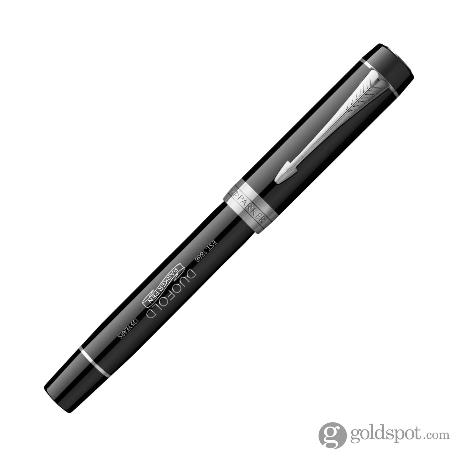 5951-parker-duofold-135th-anniversary-centennial-fountain-pen-in-black-with-chrome-trim-18k-gold-4.webp Parker Duofold 135th Anniversary Centennial Fountain Pen in Black with Chrome Trim - 18K Gold