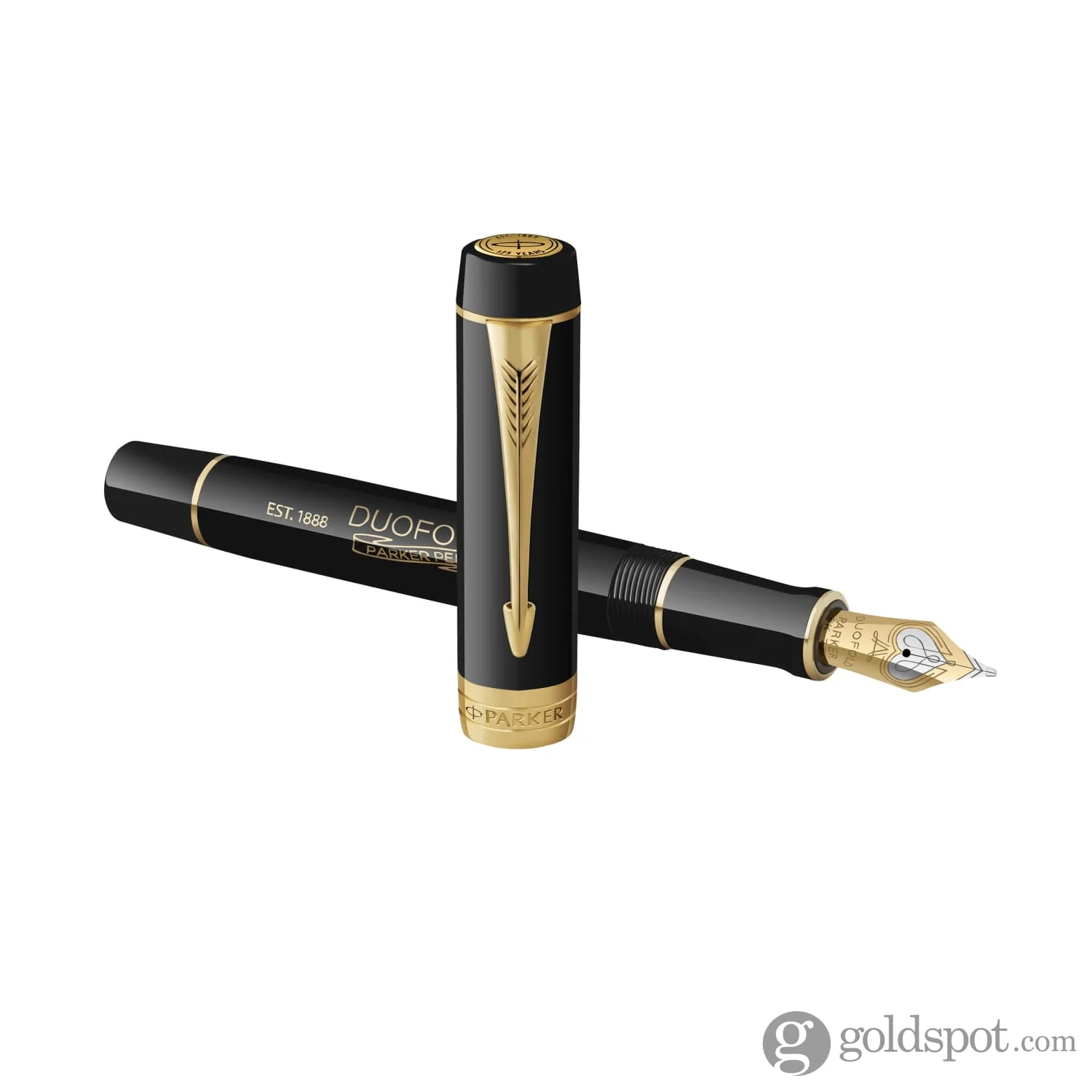 5954-parker-duofold-135th-anniversary-centennial-fountain-pen-in-black-with-gold-trim-18k-gold-3.webp Parker Duofold 135th Anniversary Centennial Fountain Pen in Black with Gold Trim - 18K Gold