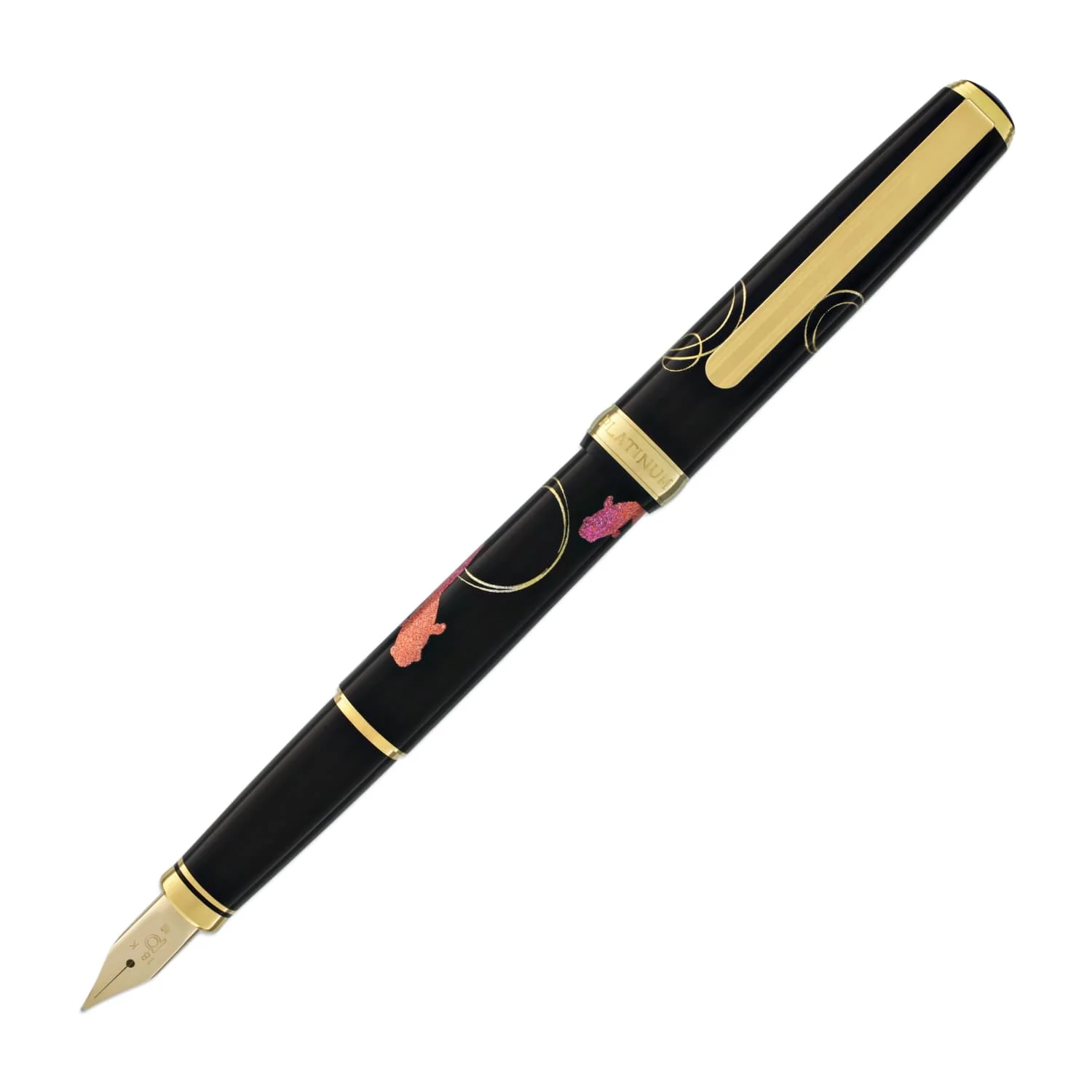 Platinum Classic Maki-e Fountain Pen in Gold Fish Design - 18K Gold