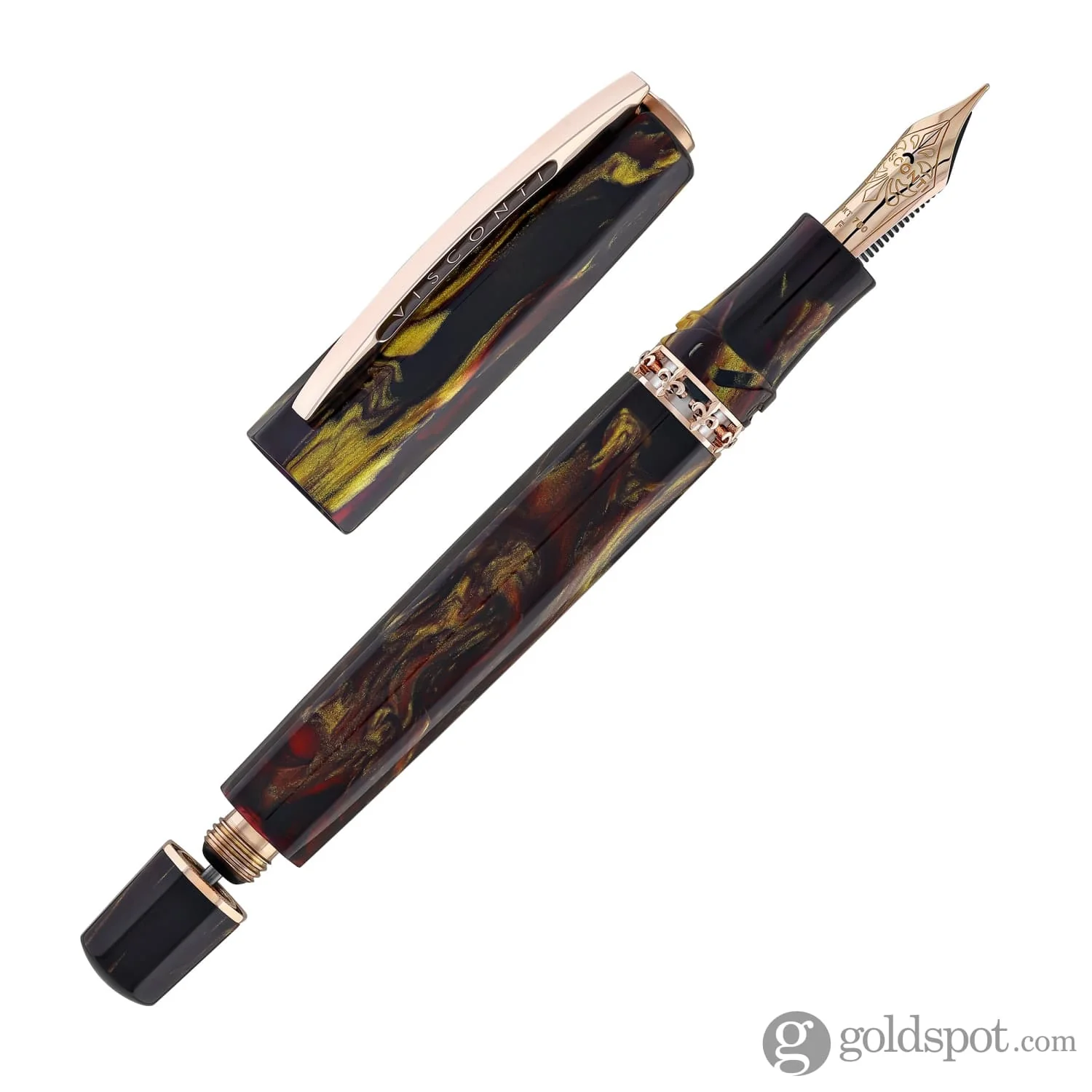 Visconti Medici Palazzo Fountain Pen in Pitti with Rose Gold Trim