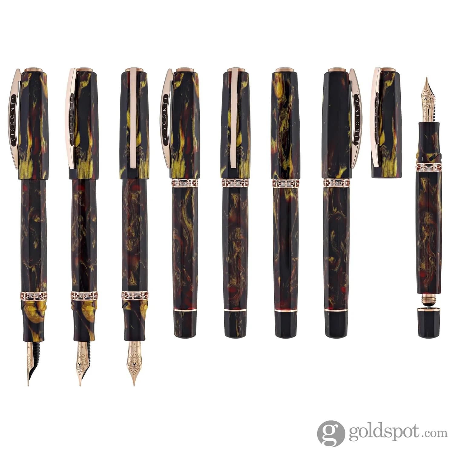 Visconti Medici Palazzo Fountain Pen in Pitti with Rose Gold Trim