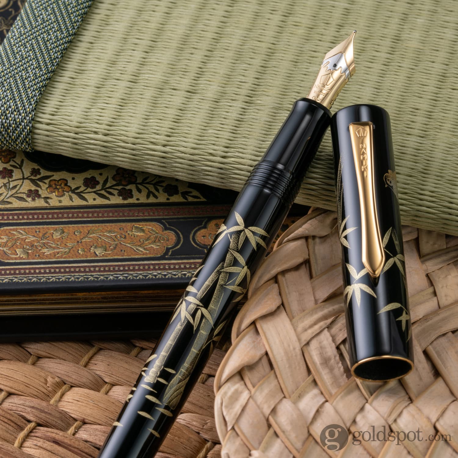 Namiki Chinkin Fountain Pen in Bamboo and Sparrow - 18K Gold
