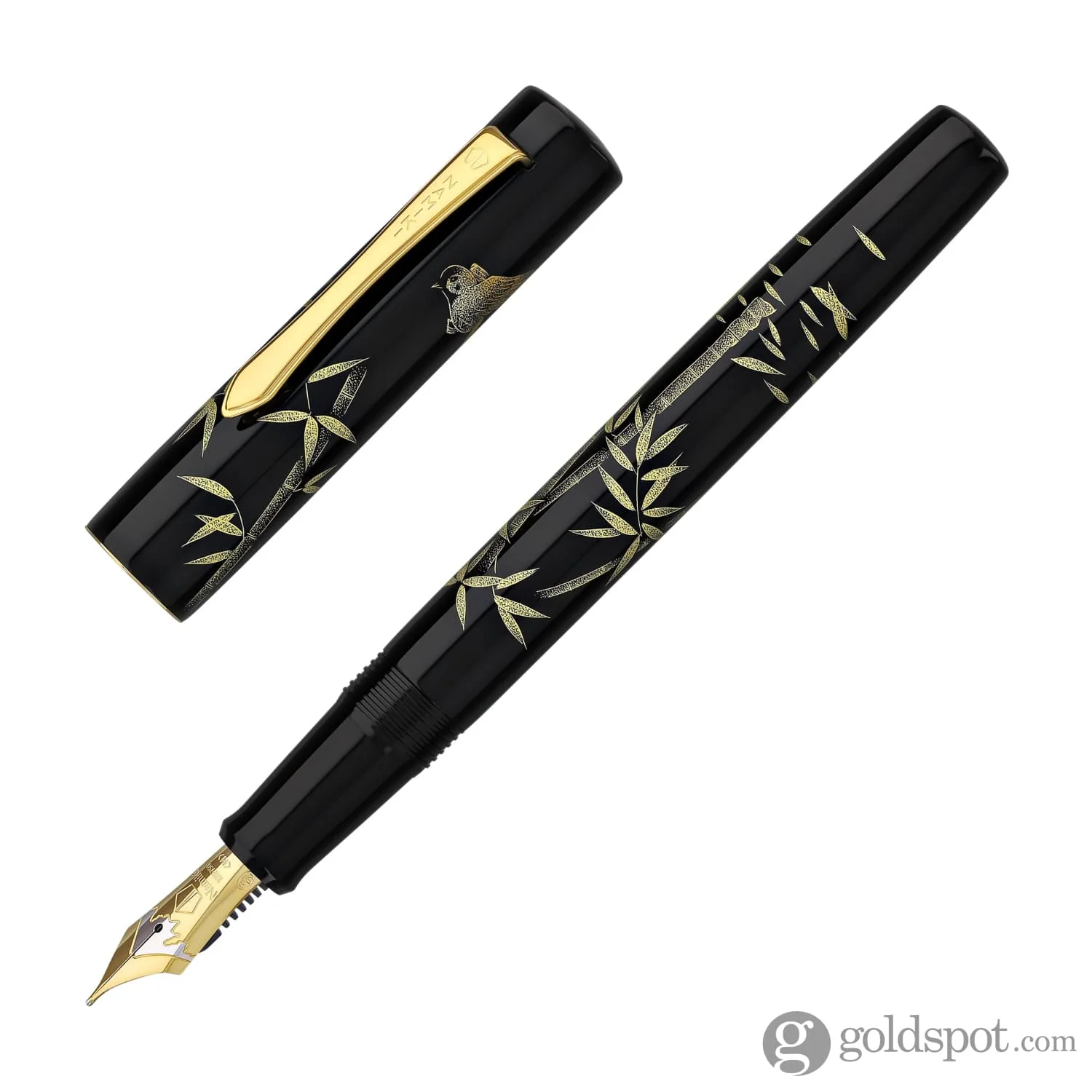 Namiki Chinkin Fountain Pen in Bamboo and Sparrow - 18K Gold