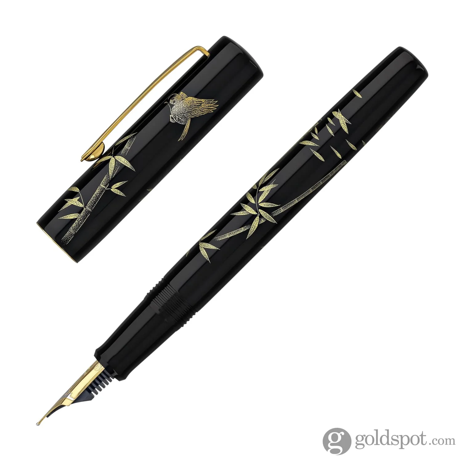 Namiki Chinkin Fountain Pen in Bamboo and Sparrow - 18K Gold