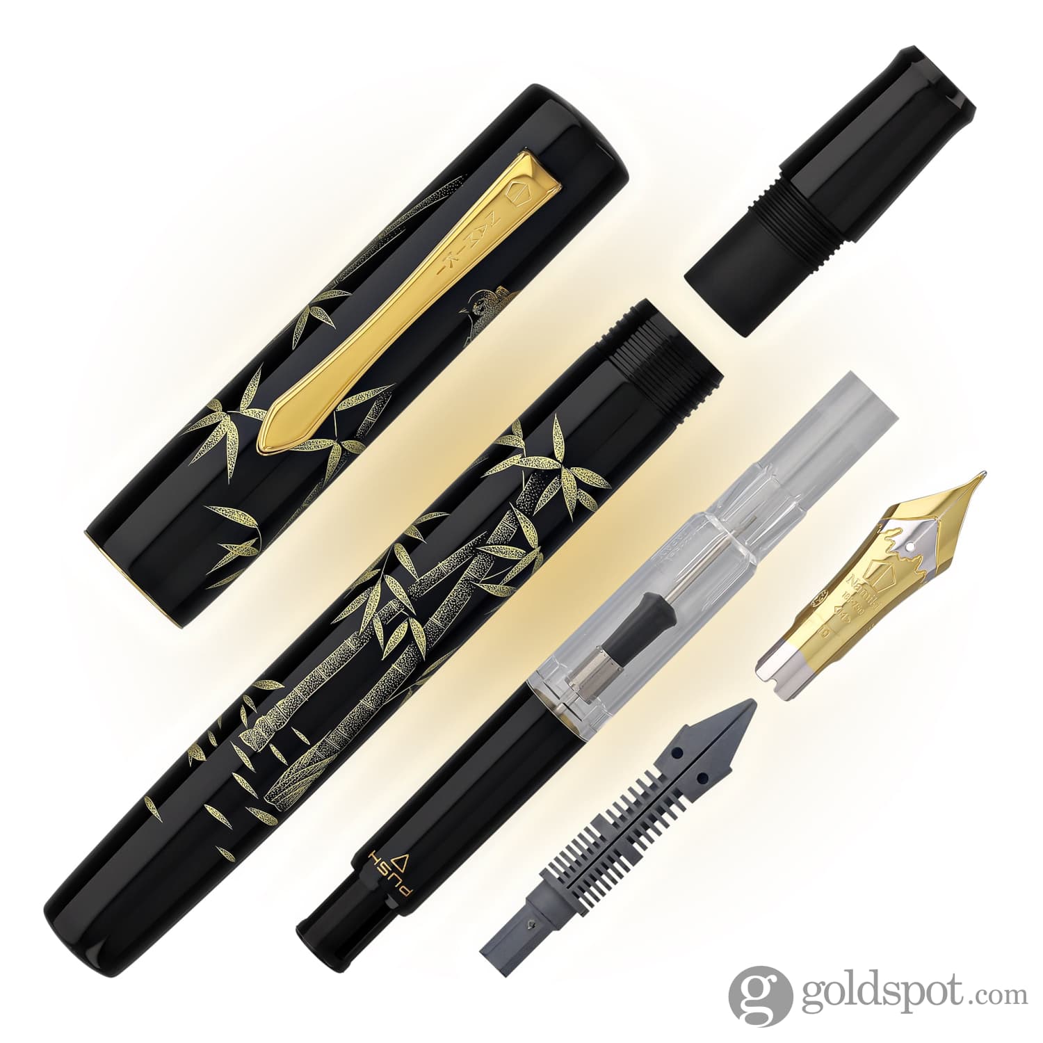 Namiki Chinkin Fountain Pen in Bamboo and Sparrow - 18K Gold