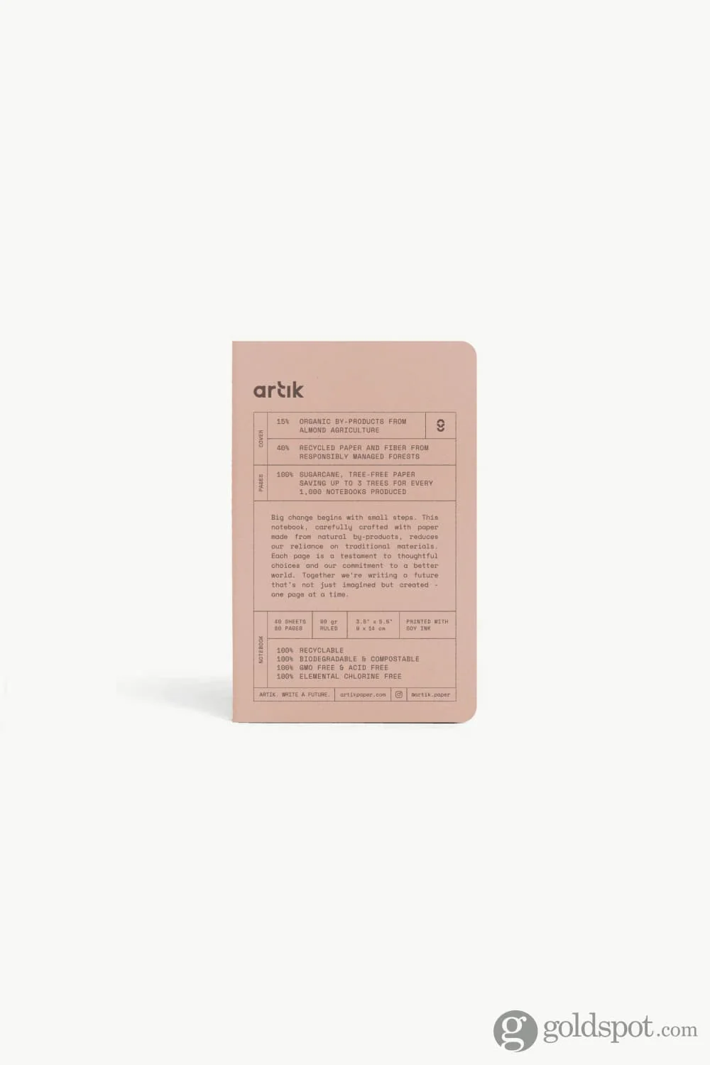 Artik Pack Of 3 Pocket Singer Sewn Notebooks in Almond