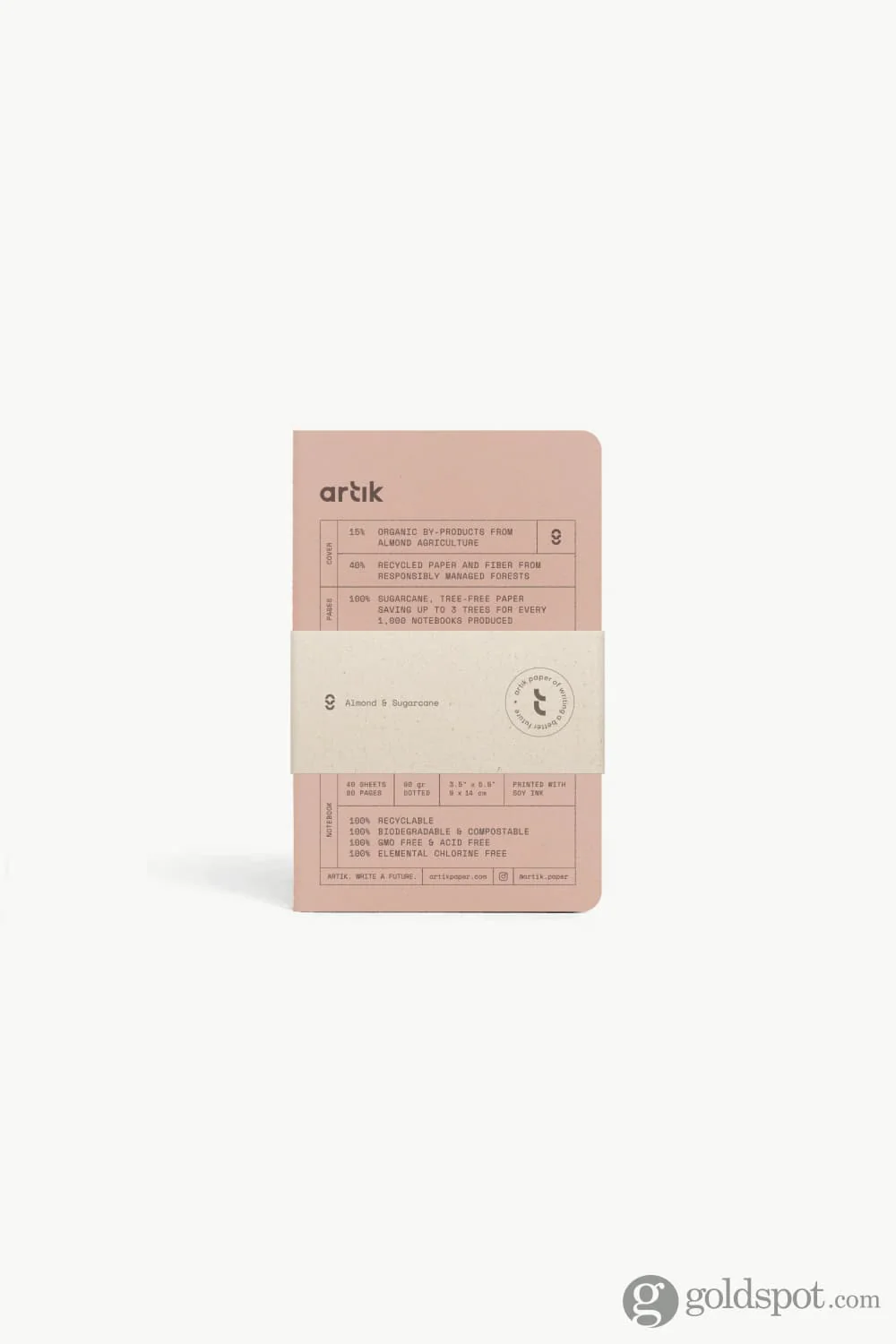 Artik Pack Of 3 Pocket Singer Sewn Notebooks in Almond