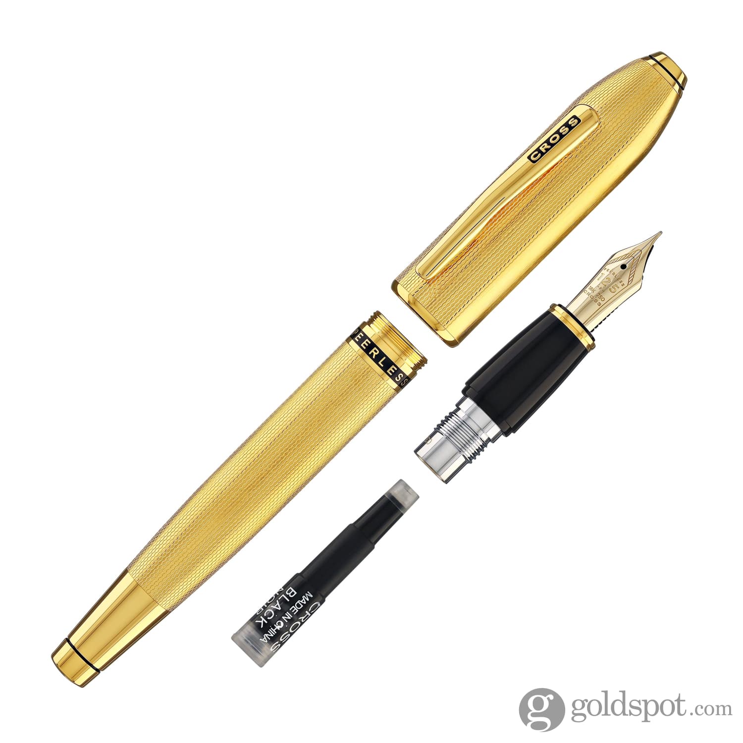 Cross Peerless Fountain Pen in 23KT Heavy Gold Plated