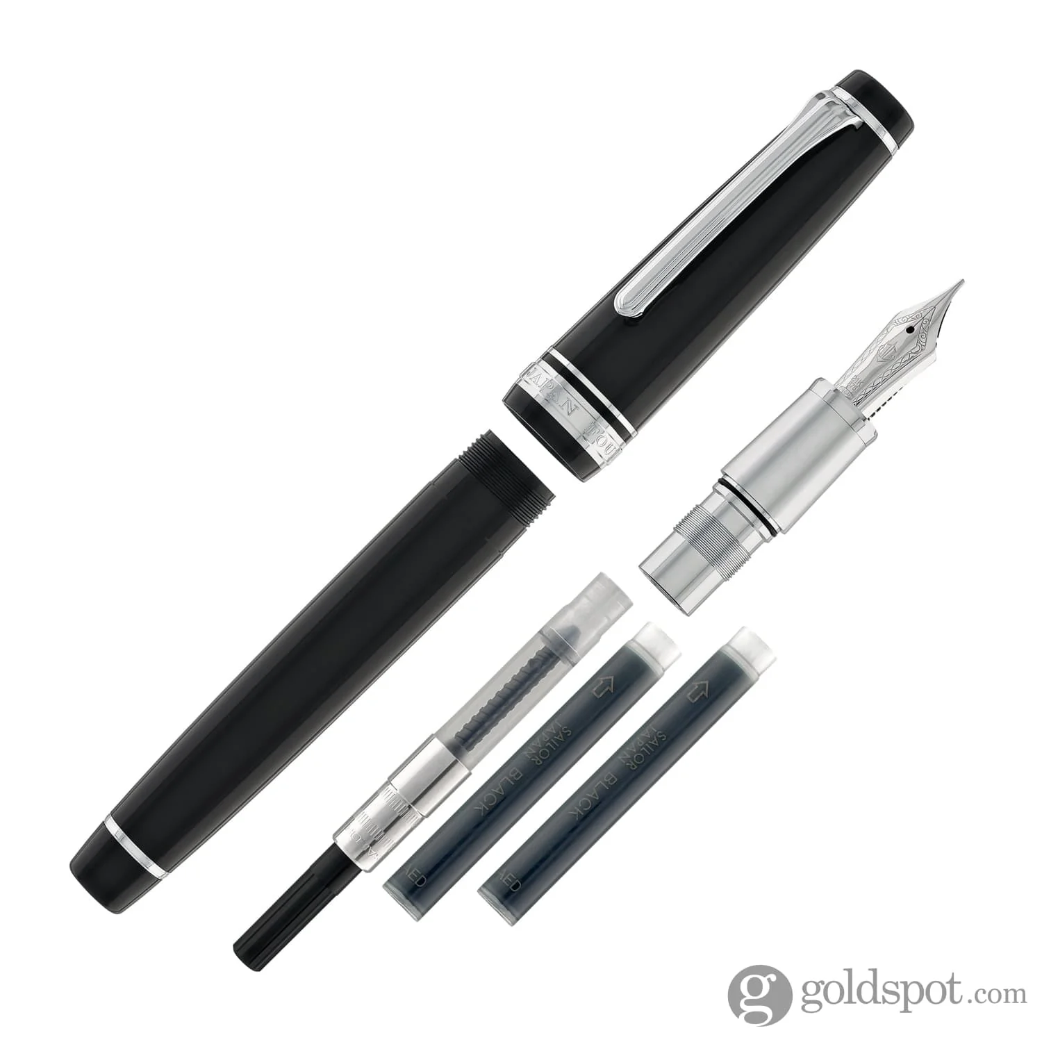 Sailor Pro Gear Standard Fountain Pen in Ginza Silver Matte Grip   21K Gold