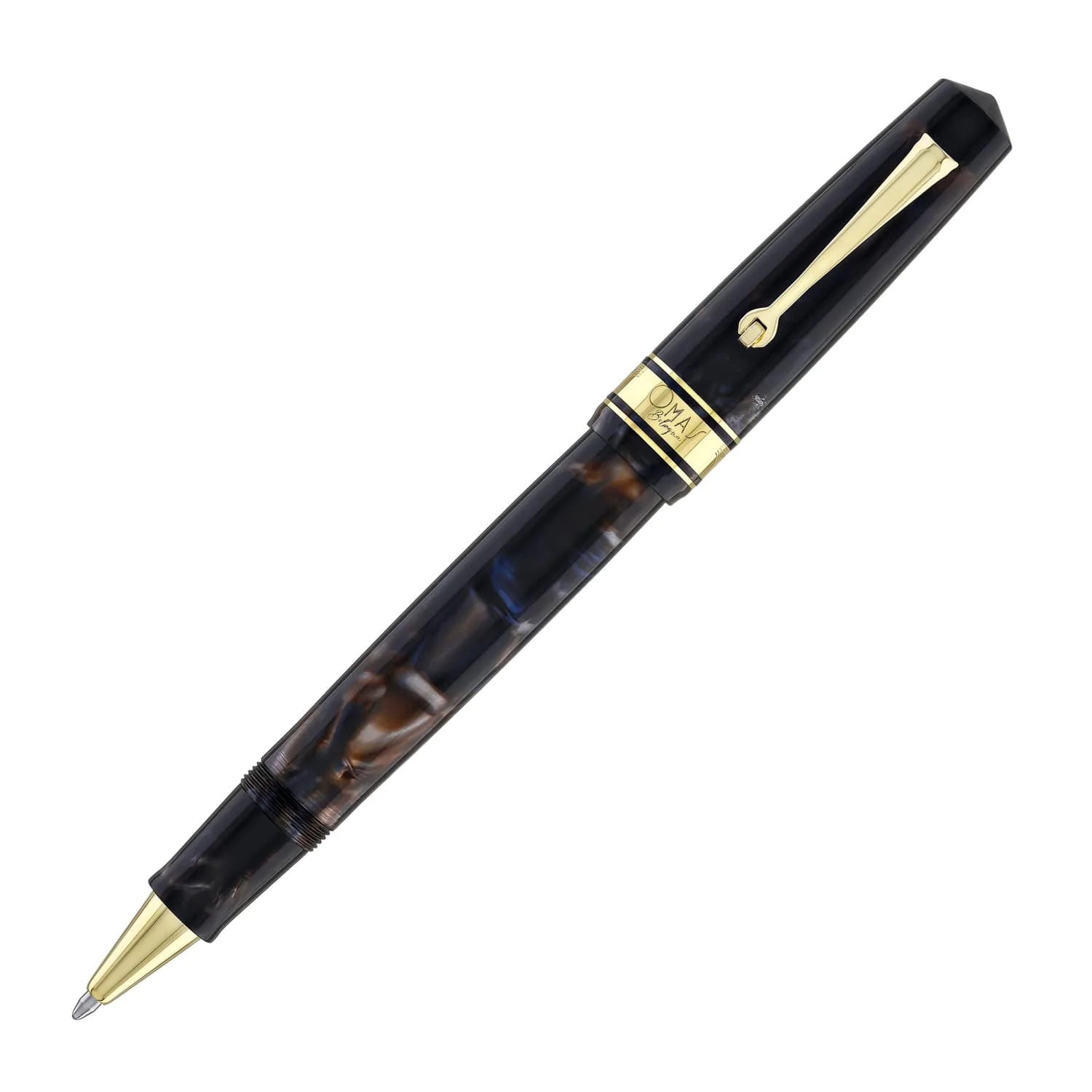 6069-omas-bologna-rollerball-pen-in-galassia-with-gold-trim-1.webp Omas Bologna Rollerball Pen in Galassia with Gold Trim