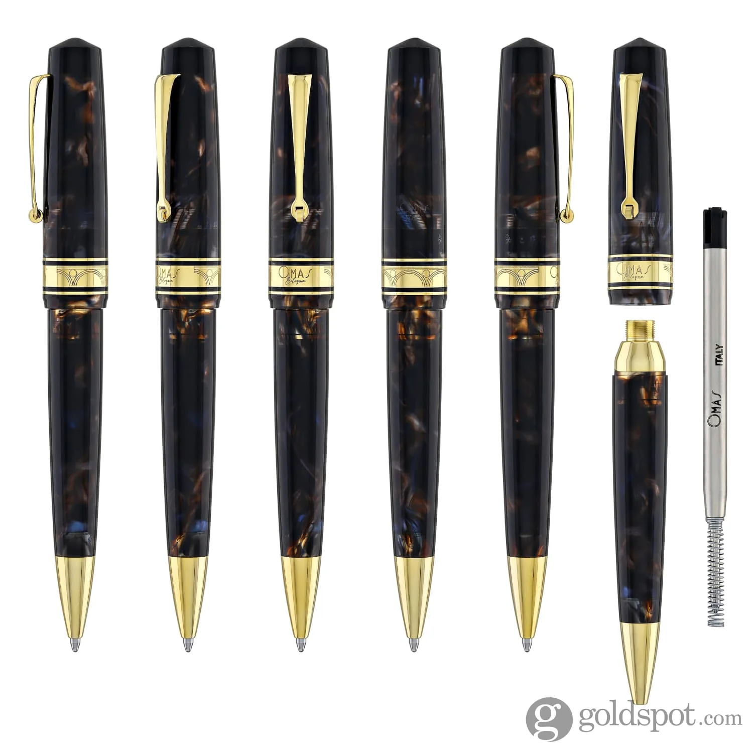6070-omas-bologna-ballpoint-pen-in-galassia-with-gold-trim-6.webp Omas Bologna Ballpoint Pen in Galassia with Gold Trim