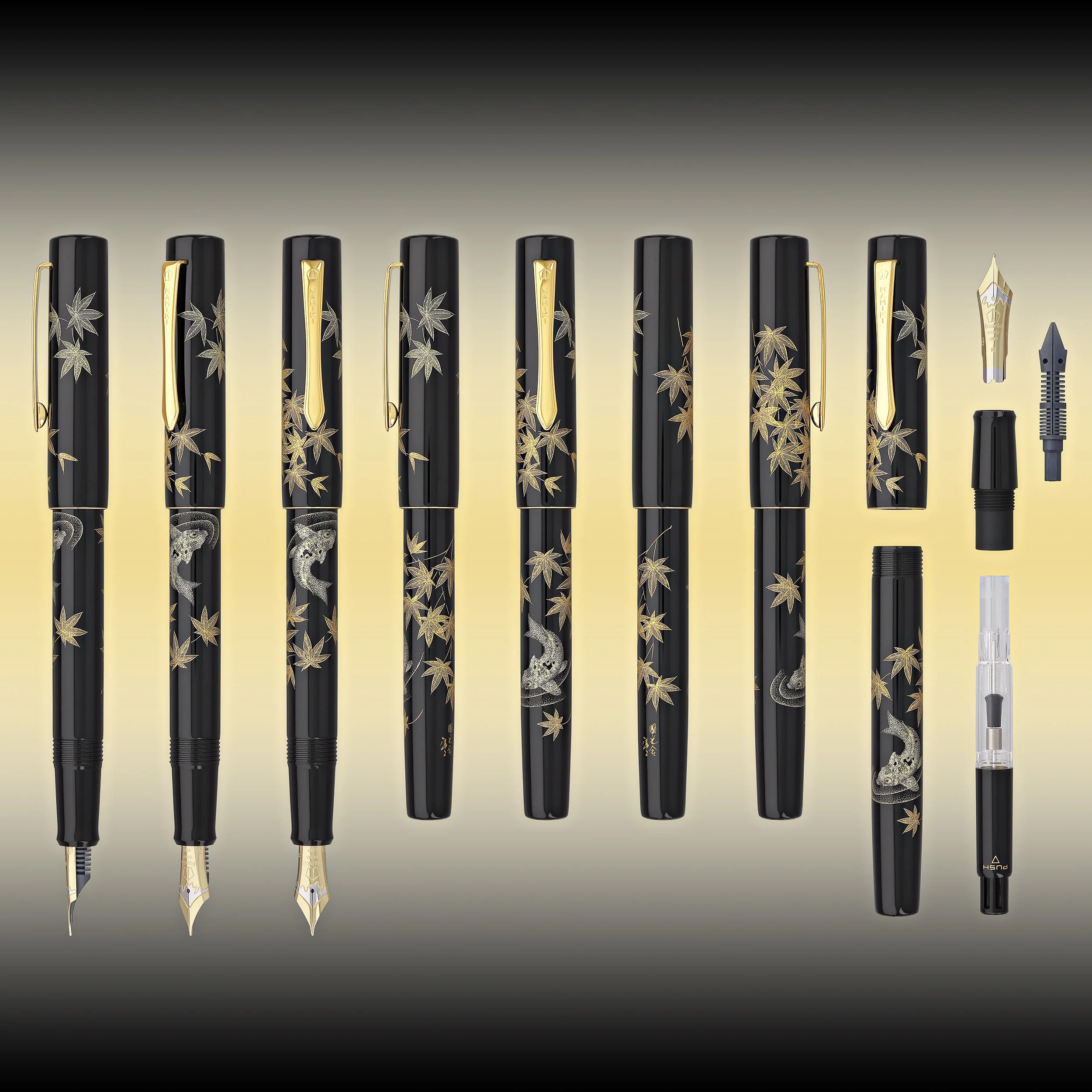 6085-namiki-chinkin-fountain-pen-in-kinshu-18k-gold-8.webp Namiki Chinkin Fountain Pen in Kinshu - 18K Gold
